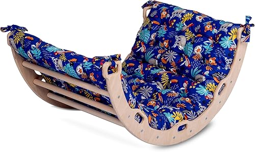 Miniatura 7 de Arco de escalada  Arco de balancín Montessori  Balancín de escalada de madera  Arco con almohada acogedora  Arco de escalada de madera con cojín