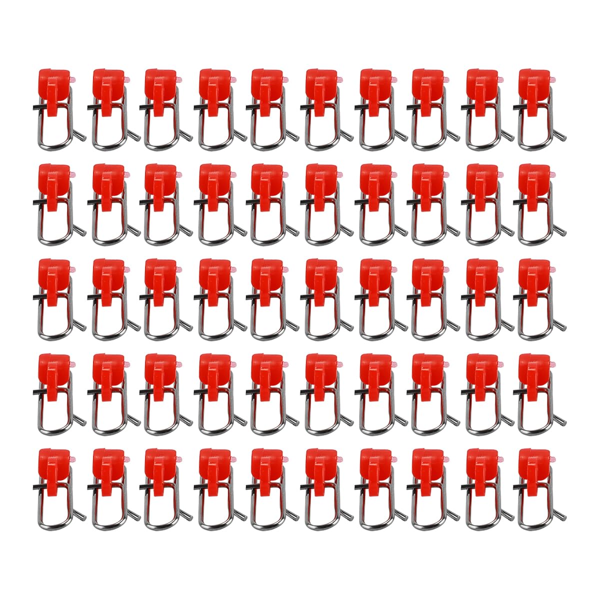 ieron 50 Pcs Fishing Tackle Impact Clips Stainless Steel Bait Clips for Freshwater Saltwater Fishing Red