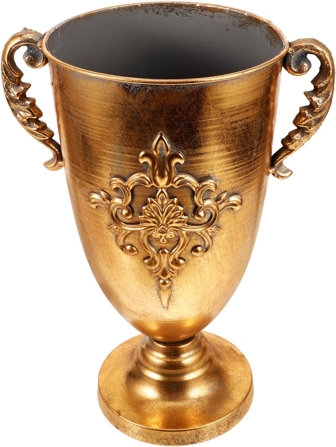 Gadpiparty Trophy Shaped Vase Vintage Floral Bucket Antique Rustic Flower Vase Plant Container for Home Table Centerpieces Decor