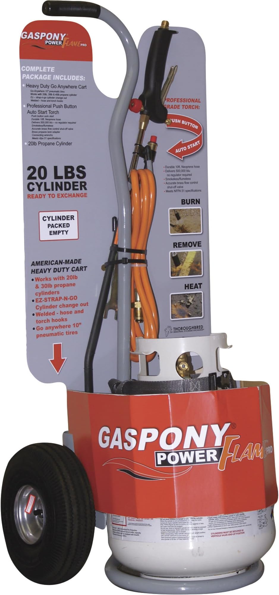 Thoroughbred GasPony TB-PFP Power Flame Pro Complete Propane Torch Heating Solution