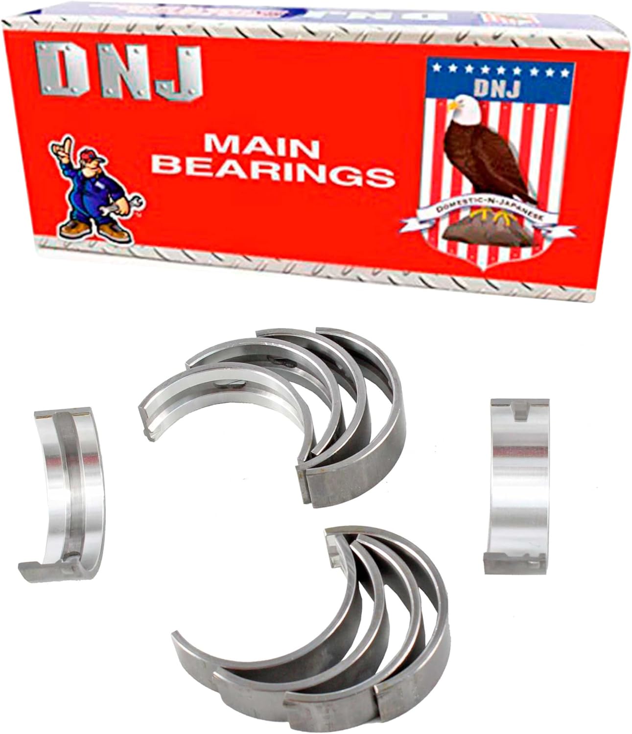 DNJ MB922.10 Oversize Main Bearings Set for 2001-2015 Lexus, Pontiac, Scion, Toyota Camry, Corolla, Highlander 2.0L-2.4L L4 16V DOHC 2362cc
