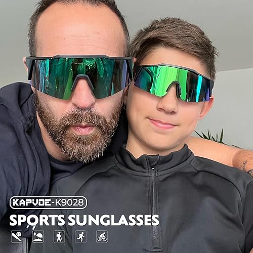 Miniatura 2 de KAPVOE Gafas de sol de béisbol para niños, gafas deportivas para niños y niñas, polarizadas, ciclismo, softbol, TR90, marco UV400 de 6 a 14 años