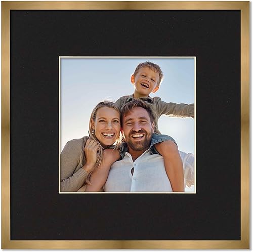 Miniatura 3 de Marco de 3 x 3 con paspartú, marco de madera de 7 x 7 pulgadas, hecho para exhibir impresión o póster de 3 x 3 pulgadas con paspartú negro para fotos