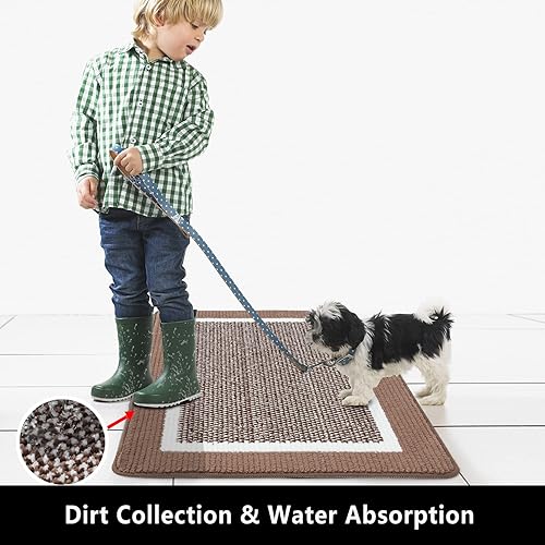 Miniatura 3 de REFETONE Tapete para interiores, tapete para puerta delantera y trasera, 32 x 48 pulgadas, parte trasera de goma absorbente, antideslizante, lavable