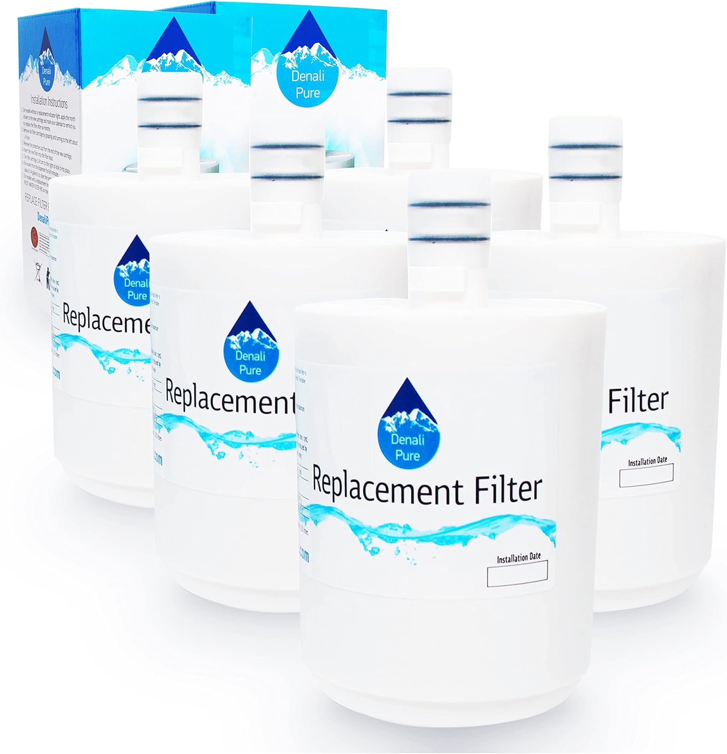 5-Pack Replacement for LG LSC27914ST01 Refrigerator Water Filter - Compatible with LG 5231JA2002A, LT500P Fridge Water Filter Cartridge