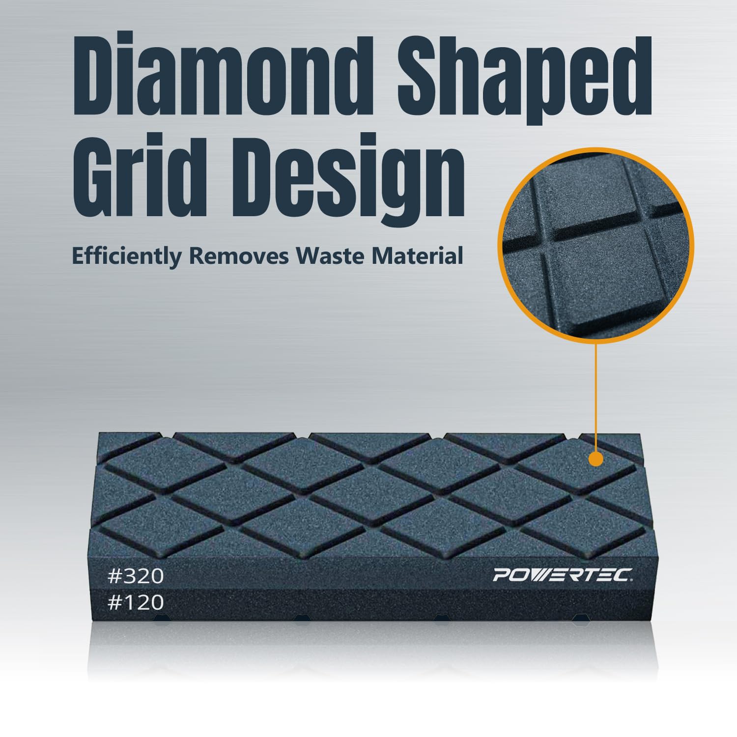 Pierre à Aplatir POWERTEC Double Grain 120/320 - 20,3 X 7,6 X 4,5 Cm, Pour Réparer Et Niveler Les Pierres à Aiguiser