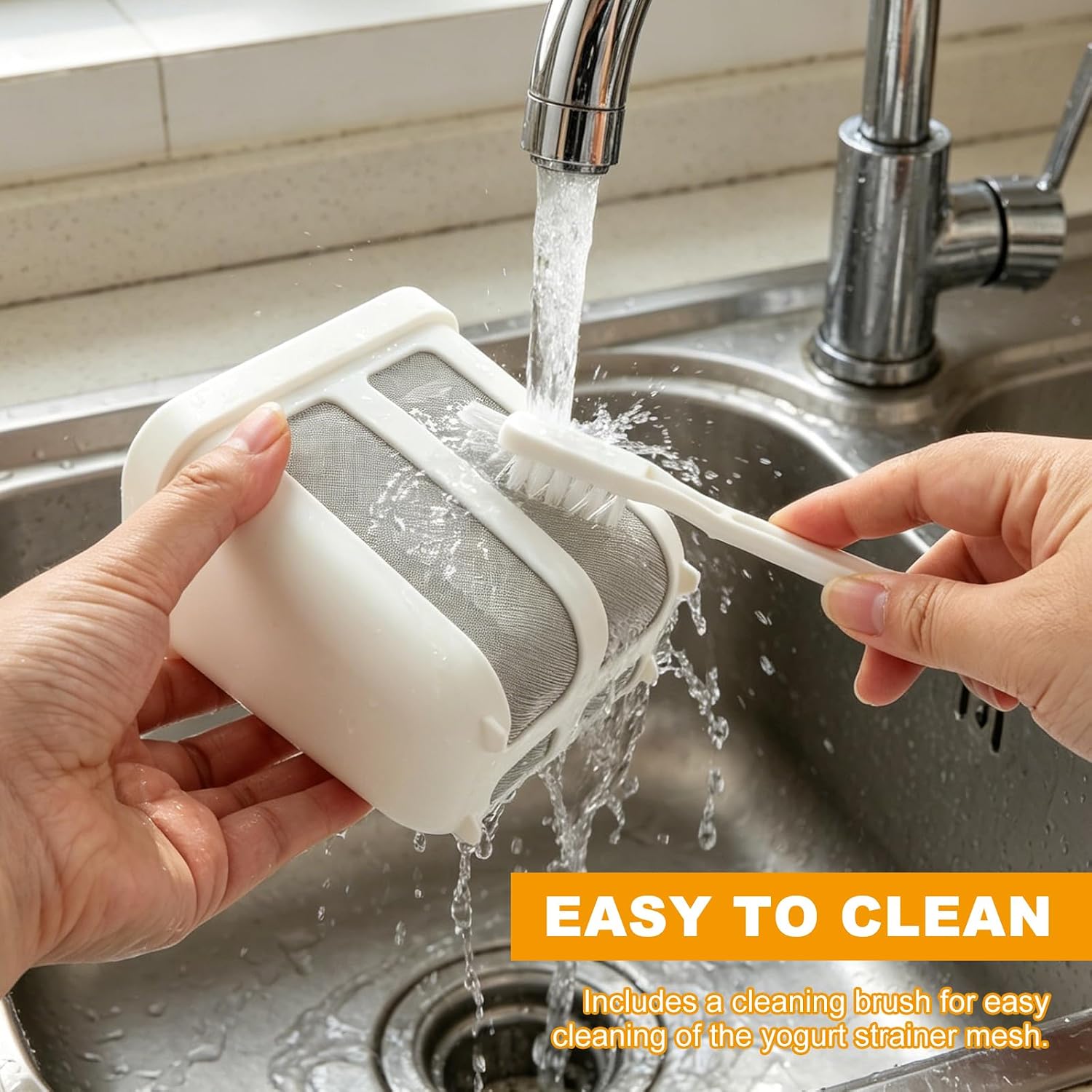 Greek Yogurt Strainer With 2PCS Filter Cloths,1PC Cleaning Brush