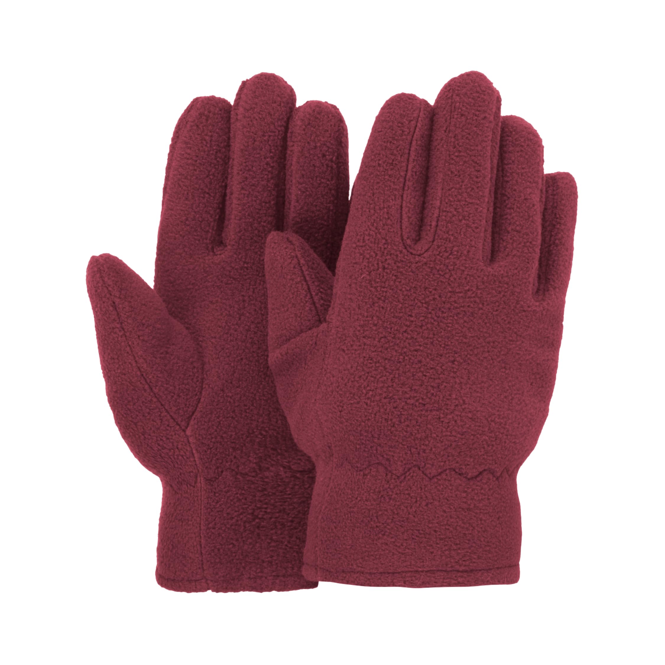 Adventure Togs Kids Gloves - Micro Fleece Thermal Material, Toddler, Unisex, Girls or Boys School Wear Maroon 2-4 Years