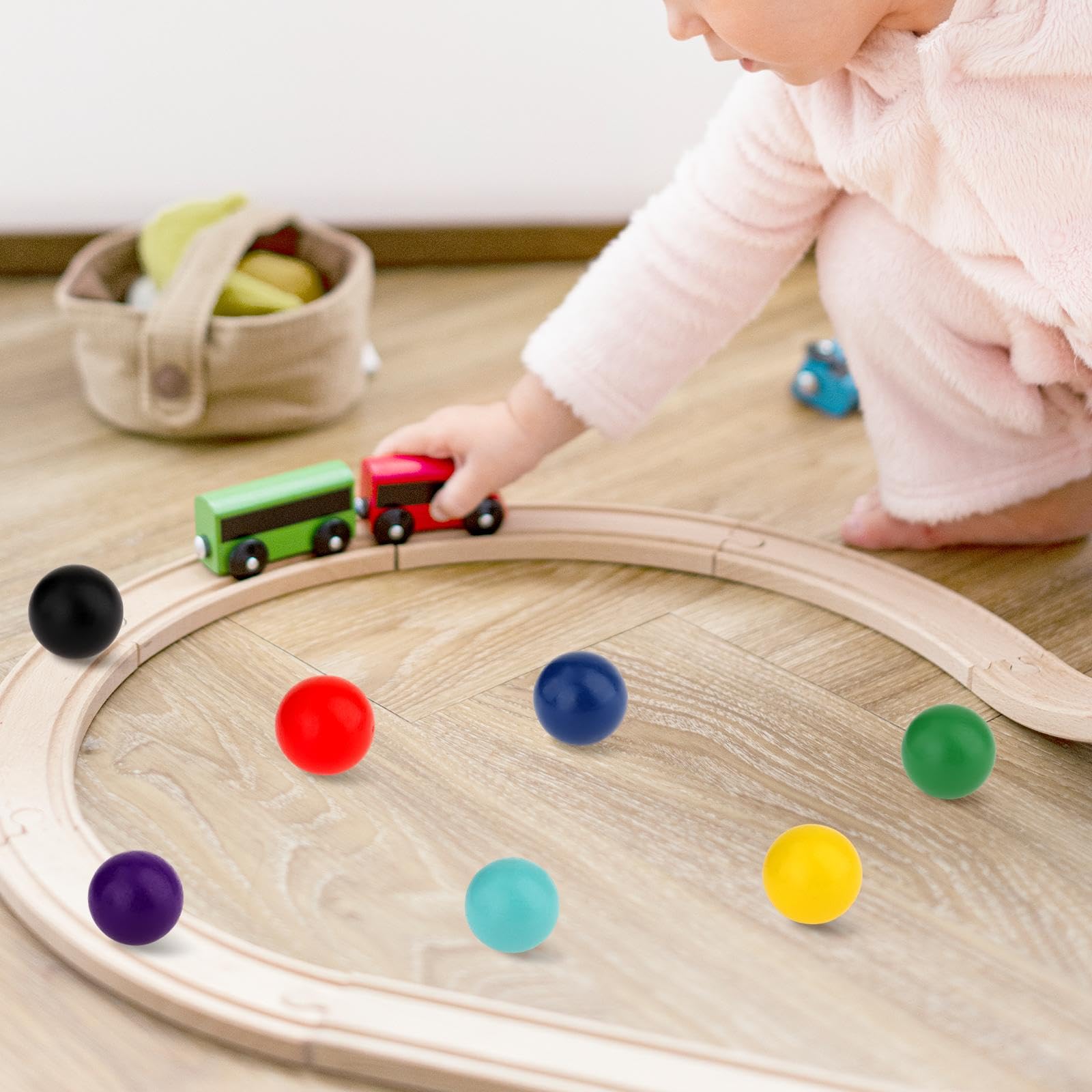 Amazon | Eigell 12個のモンテッソーリ木製ボール知育玩具、子供の