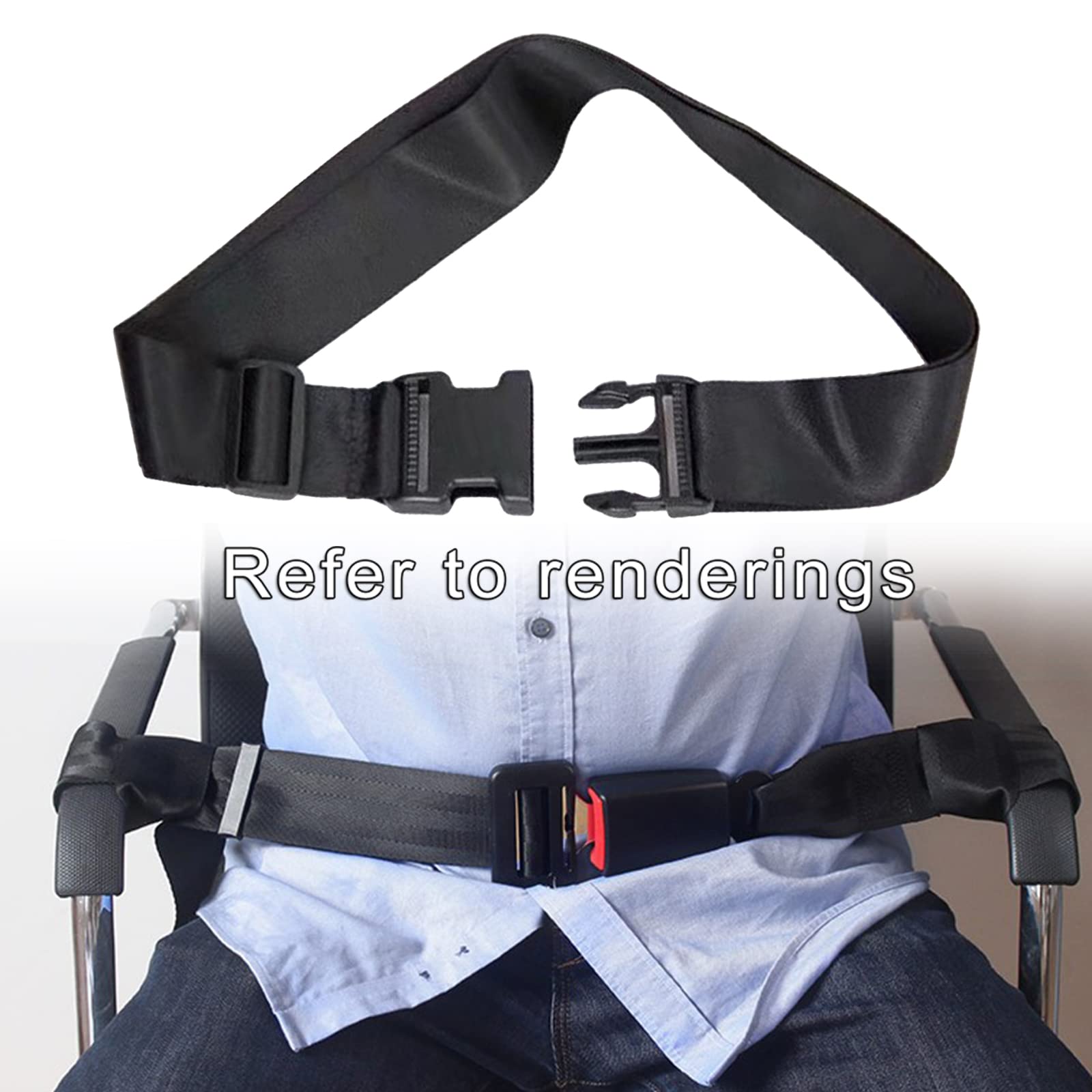 jojomis Los cinturones de seguridad duraderos para silla de ruedas se utilizan para cuidar de los pacientes, correas de arnés de cojín con hebilla de fácil liberación, 2 metros