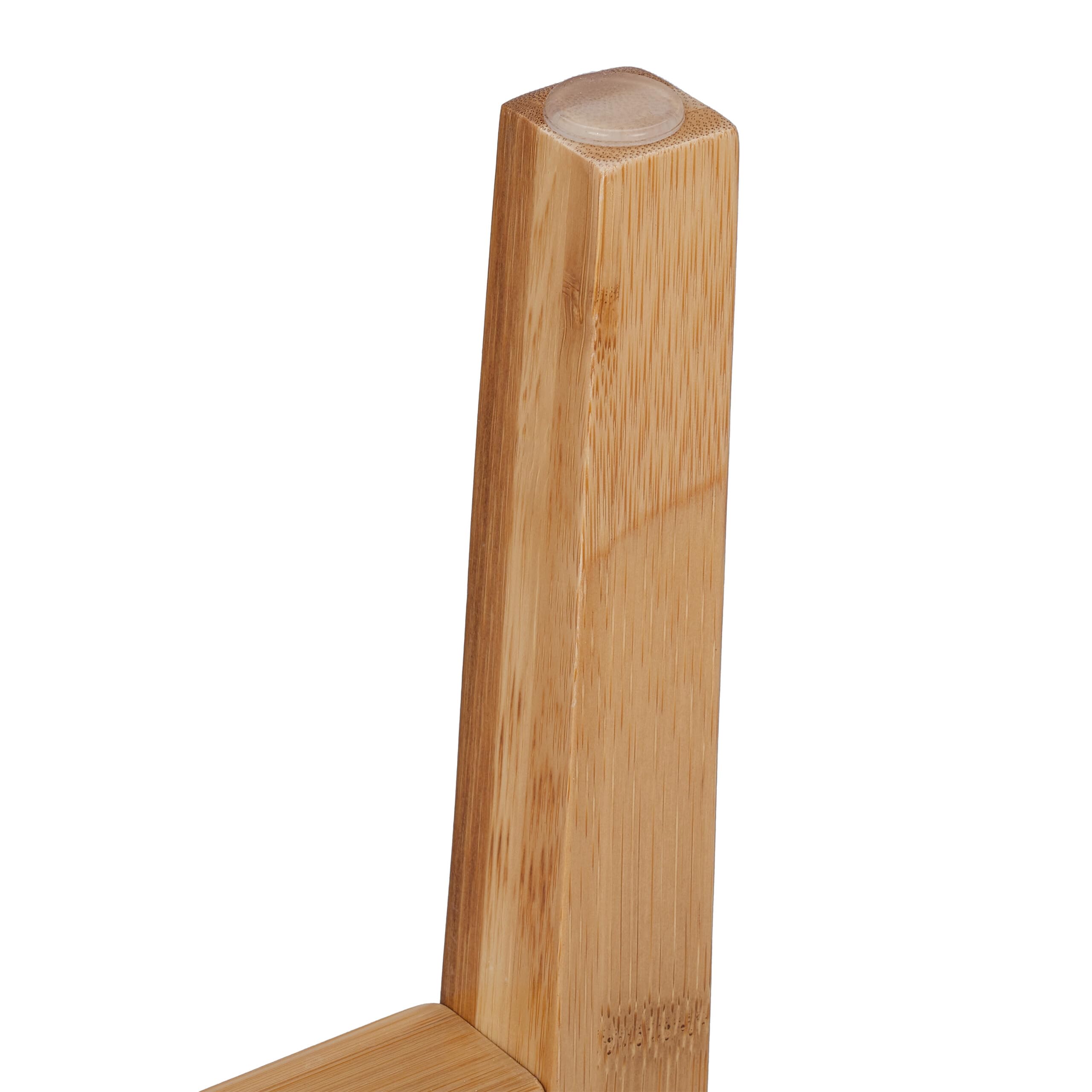 Relaxdays Tabouret de Salle de Bain avec étagère, Banc en Bambou, HxLxP: 45x51,5x34 cm, Couloir & Salle de Bain, Nature