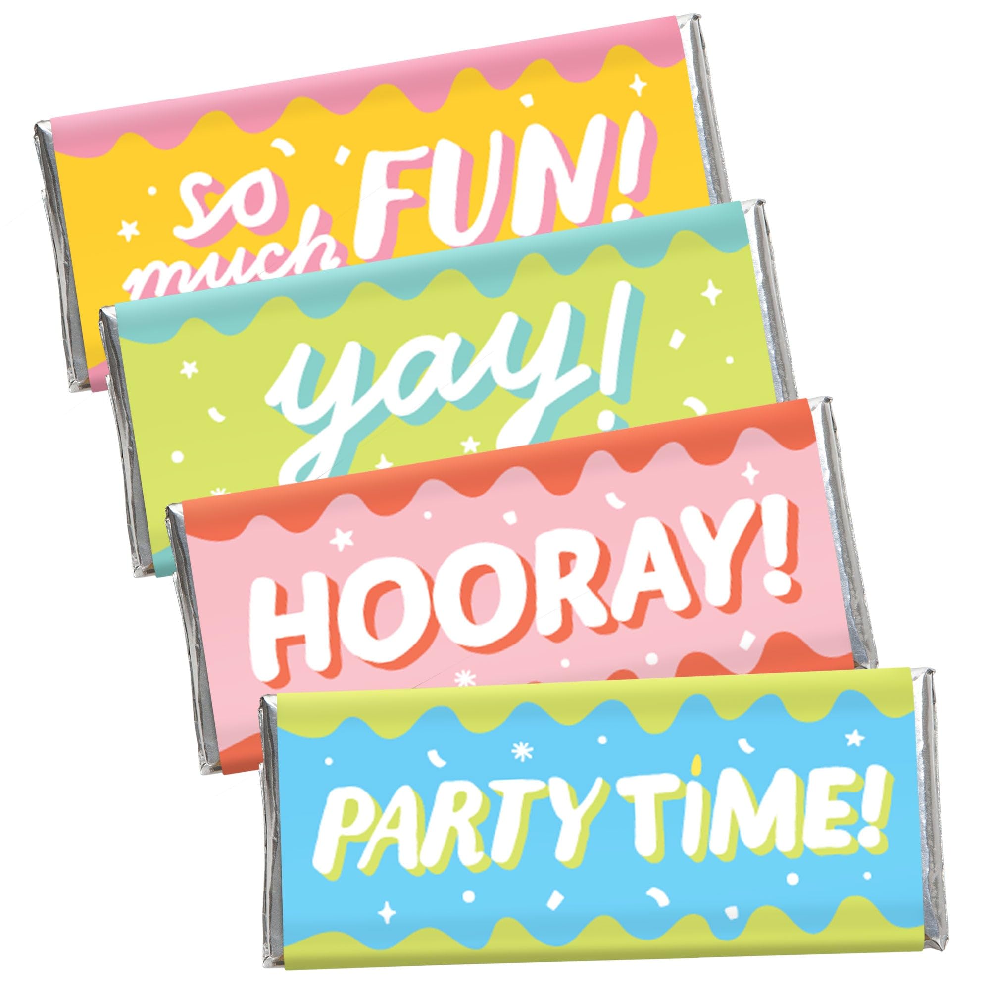 Big Dot of HappinessParty Time - Candy Bar Wrapper Happy Birthday Party Favors - Set of 24