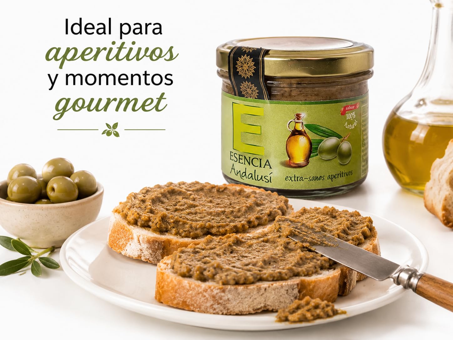 Paté artesano de Aceituna Verde con Aceite de Oliva Virgen Extra 110gr