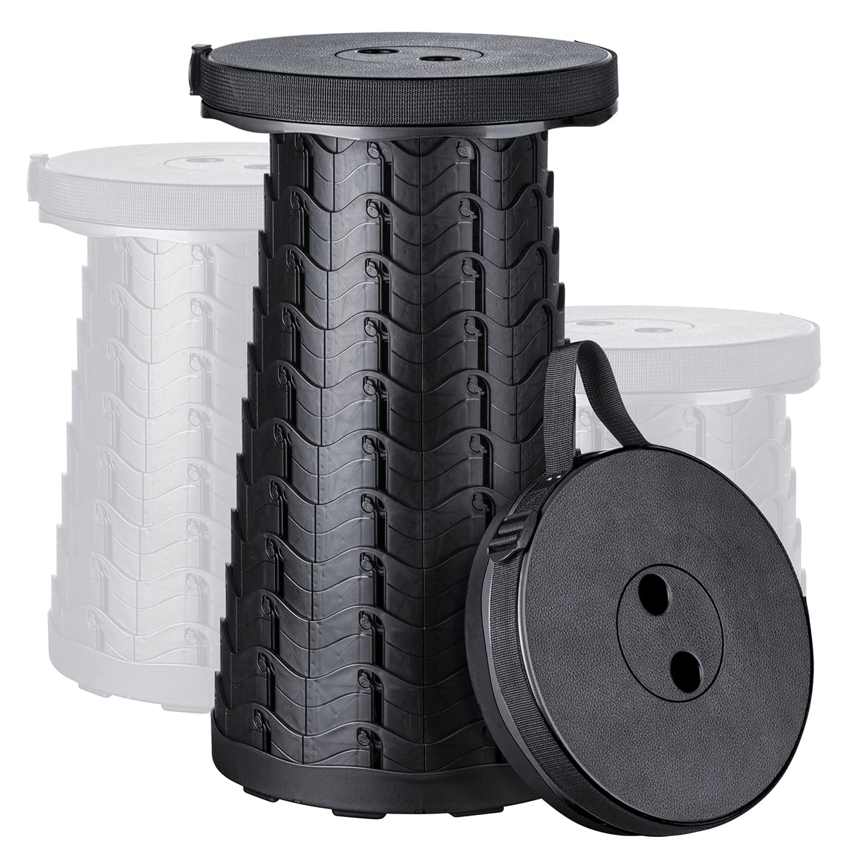 Portable Telescopic Stool,Folding Stool Camping Lightweight Stool Seat Retractable Plastic for Outdoor Camping BBQ Fishing Hiking Gardening Indoor, Maximum Load 420 lbs