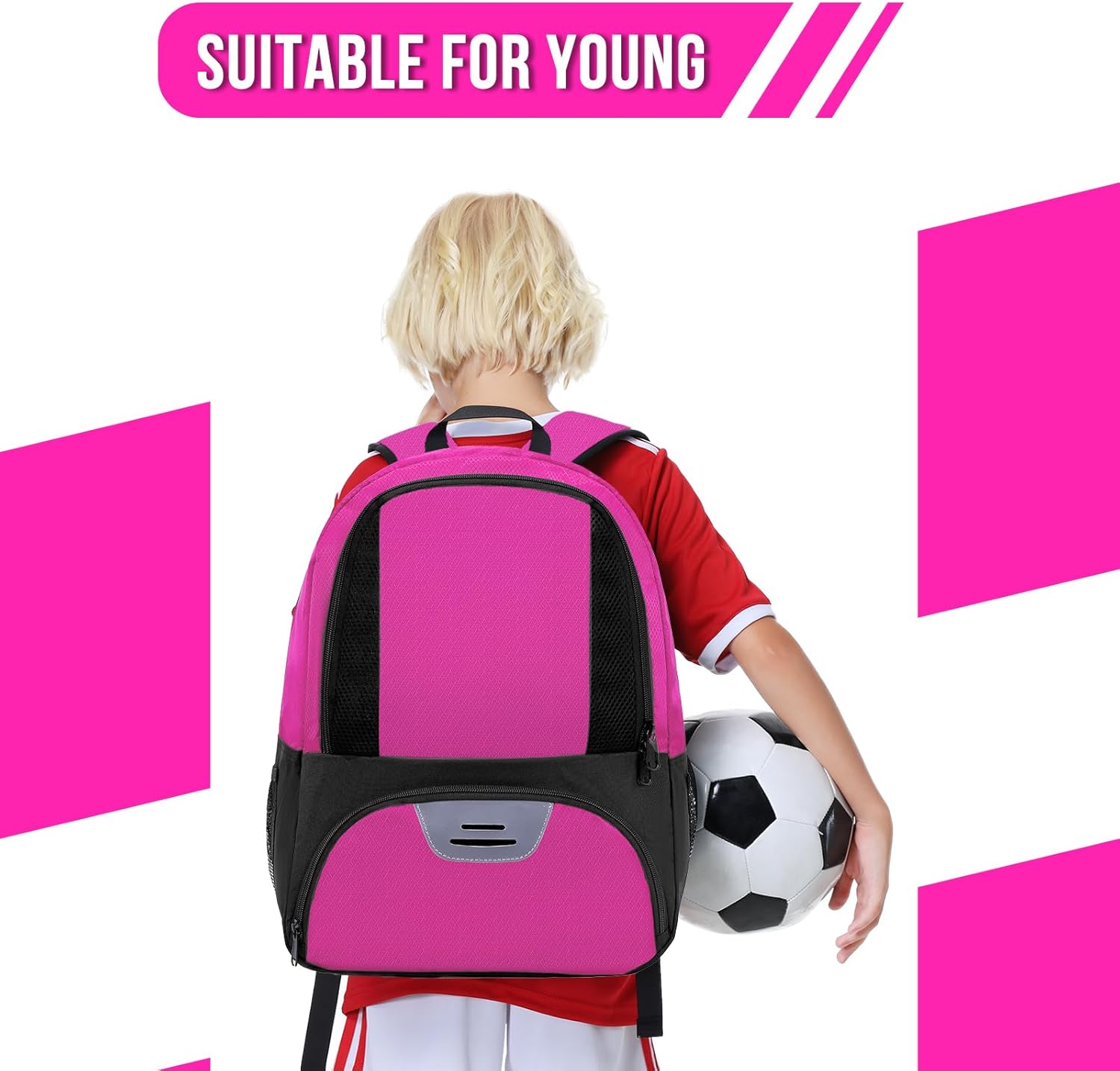 Soccer Bag,Youth Soccer Backpack, Football Volleyball Basketball Backpack fo,Sport Equipment Bags with Shoe compartment - Image 7