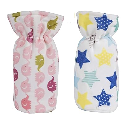 Manan Shopee Baby Milk Bottle Soft Cover- 250ml for Slim Bottle Pack of 2 (Color AMD Print Ship As Per Stock Available)