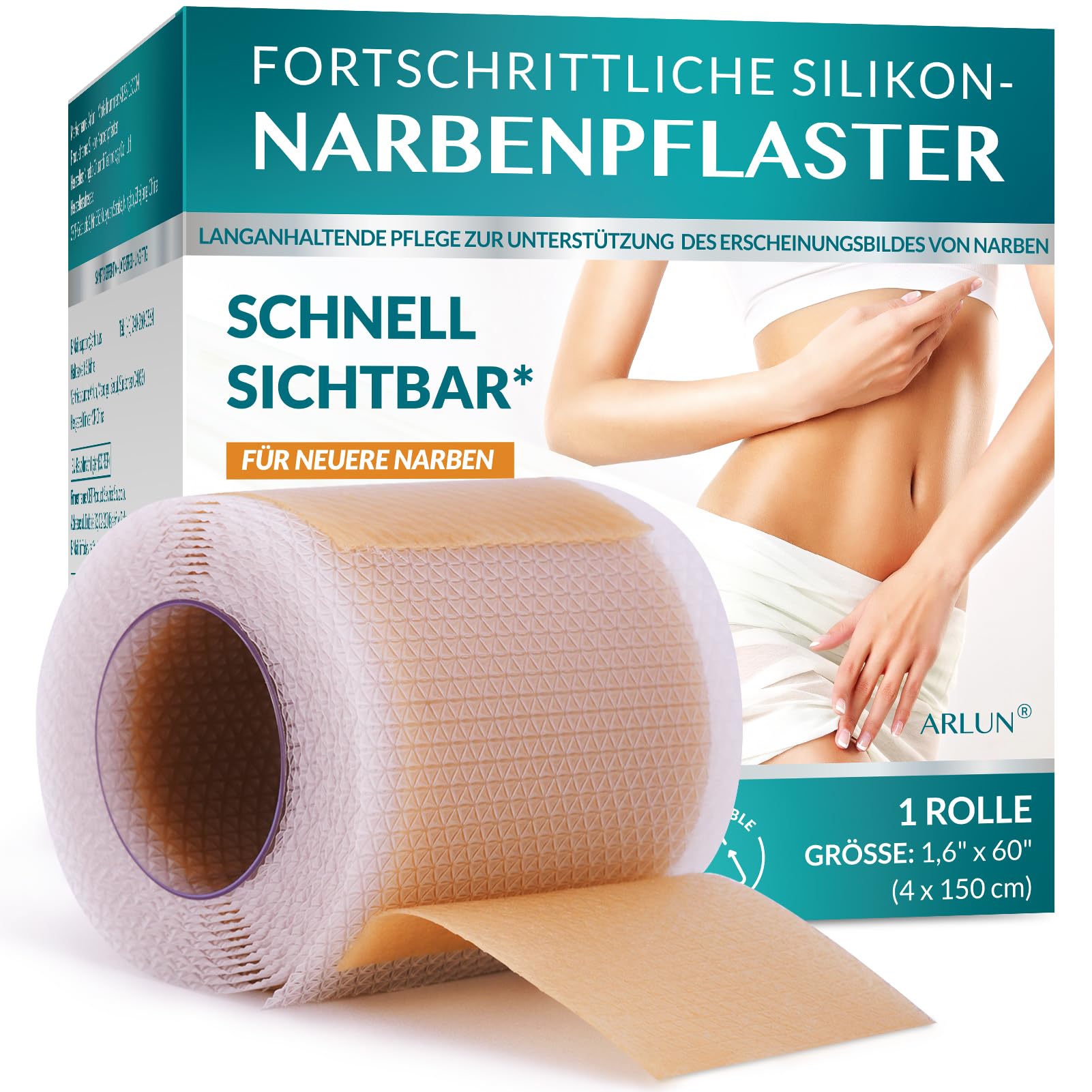 Narbenpflaster, Silikonpflaster für Narben, Narbenpflege mit Narbenroller