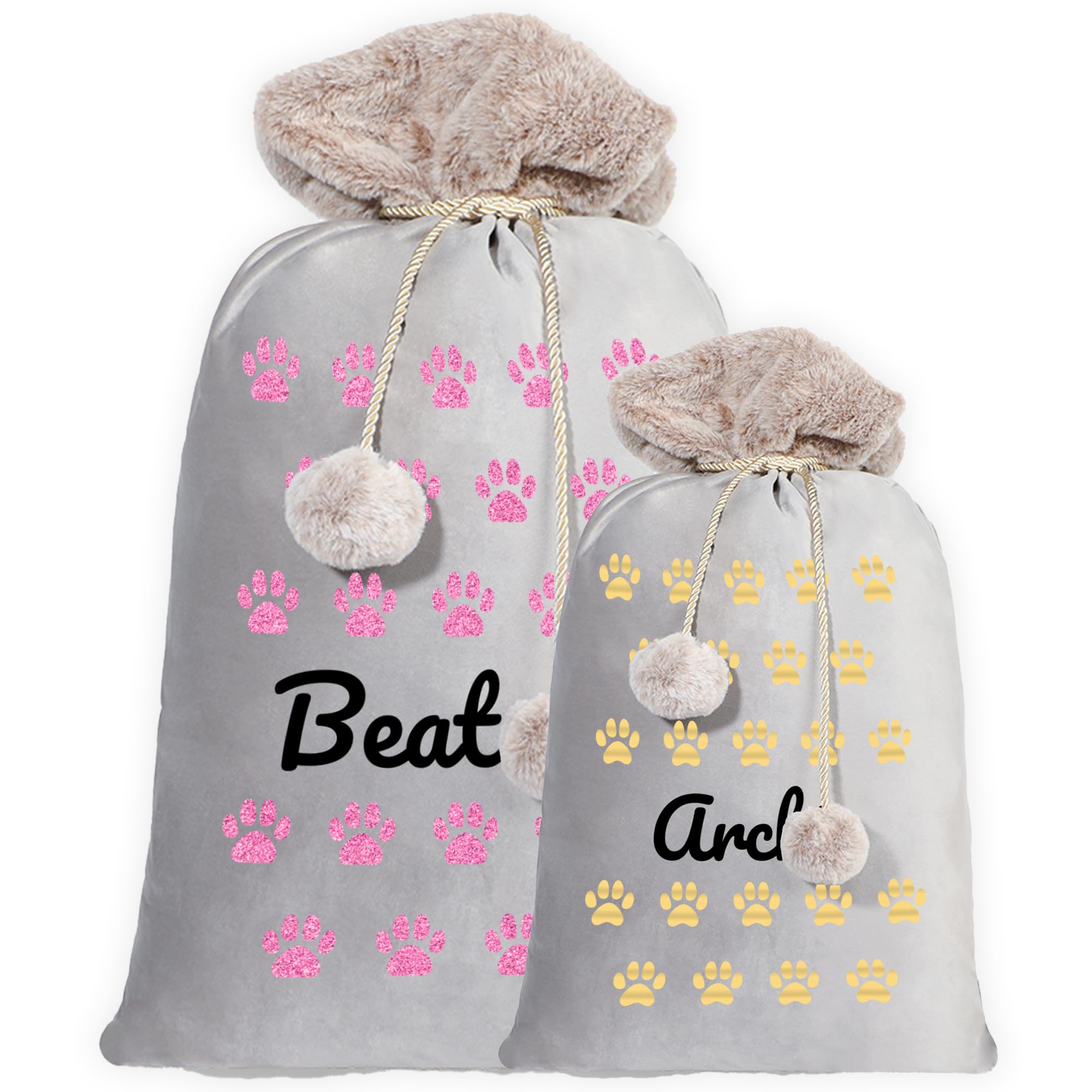 Print Maniacs Personalised Christmas Santa Sack Stocking For Dog Extra Large Sack with Luxury Fur Trim – Large Bag For Dog and Cats, Ideal for Holiday Decor and Gifts