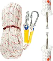 Pemoupnd Corda de escalada com diâmetro de 2 cm, corda de escalada estática para escapar, equipamento de escalada no gelo, pára-quedas (9,8 m)