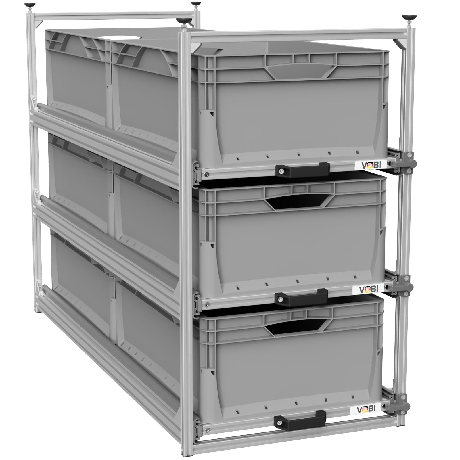 VOBI Wohnmobil Regal Regalsystem Tower 4-1200, mit Auszügen, 488x1205 mm (mit 3 Auszügen)