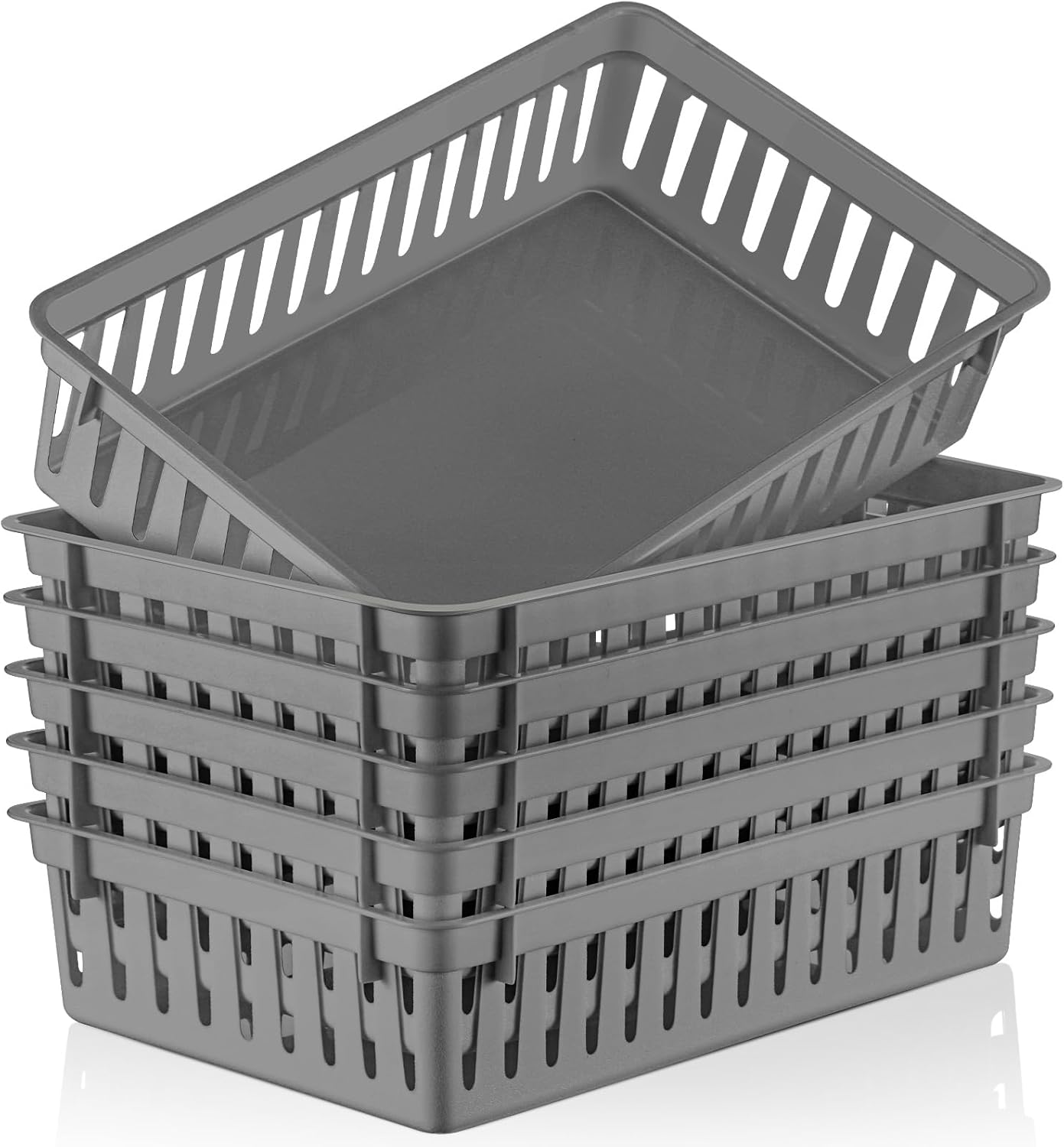 Wenqik 6 Pack Plastic Basket 10.24 x 6.5 x 2.36 Inch Small Storage Bins Rectangle Plastic Organizer Tray Classroom Containers for Organizing Shelves Desks Snack Cosmetics Crafts(Gray) Wenqik 6 Pack Plastic Basket 10.24 x 6.5 x 2.36 Inch Small Storage Bins Rectangle Plastic Organizer Tray Classroom Containers for Organizing Shelves Desks Snack Cosmetics Crafts(Gray)