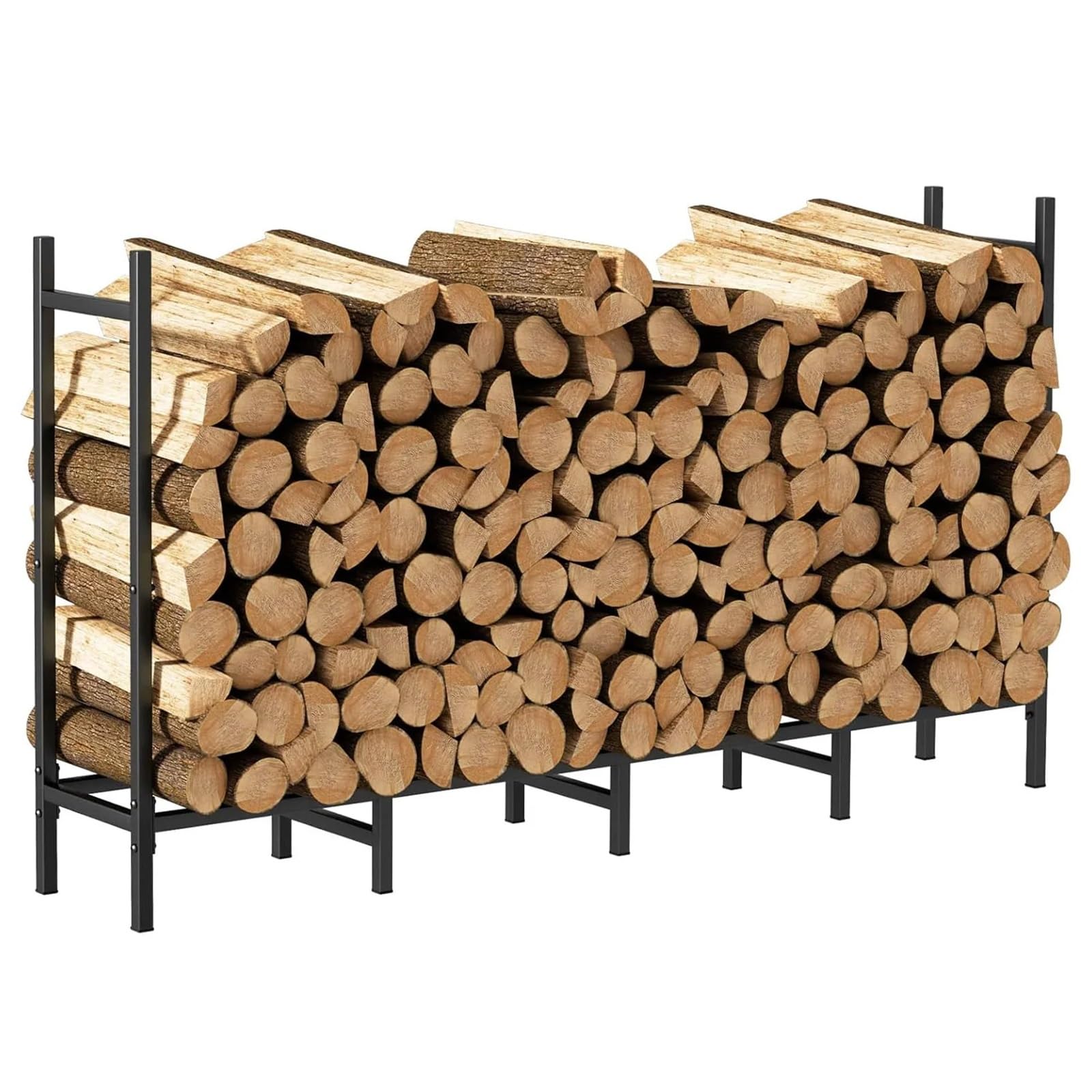 Porta legna Staffe regolabili for legnaia ad alta resistenza for riporre caminetti da interno/esterno(5.3ft Firewood Rack)