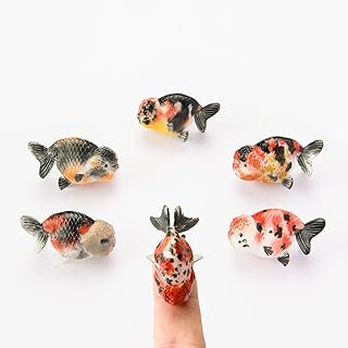 Base Blanca Realista Figura Ranchu Hecha a Mano – Miniatura Única – Ideal para Acuario, Oficina y Decoración del Hogar (1 Unidad - 30 CM, Blanco y Negro-Acabado Brillante)