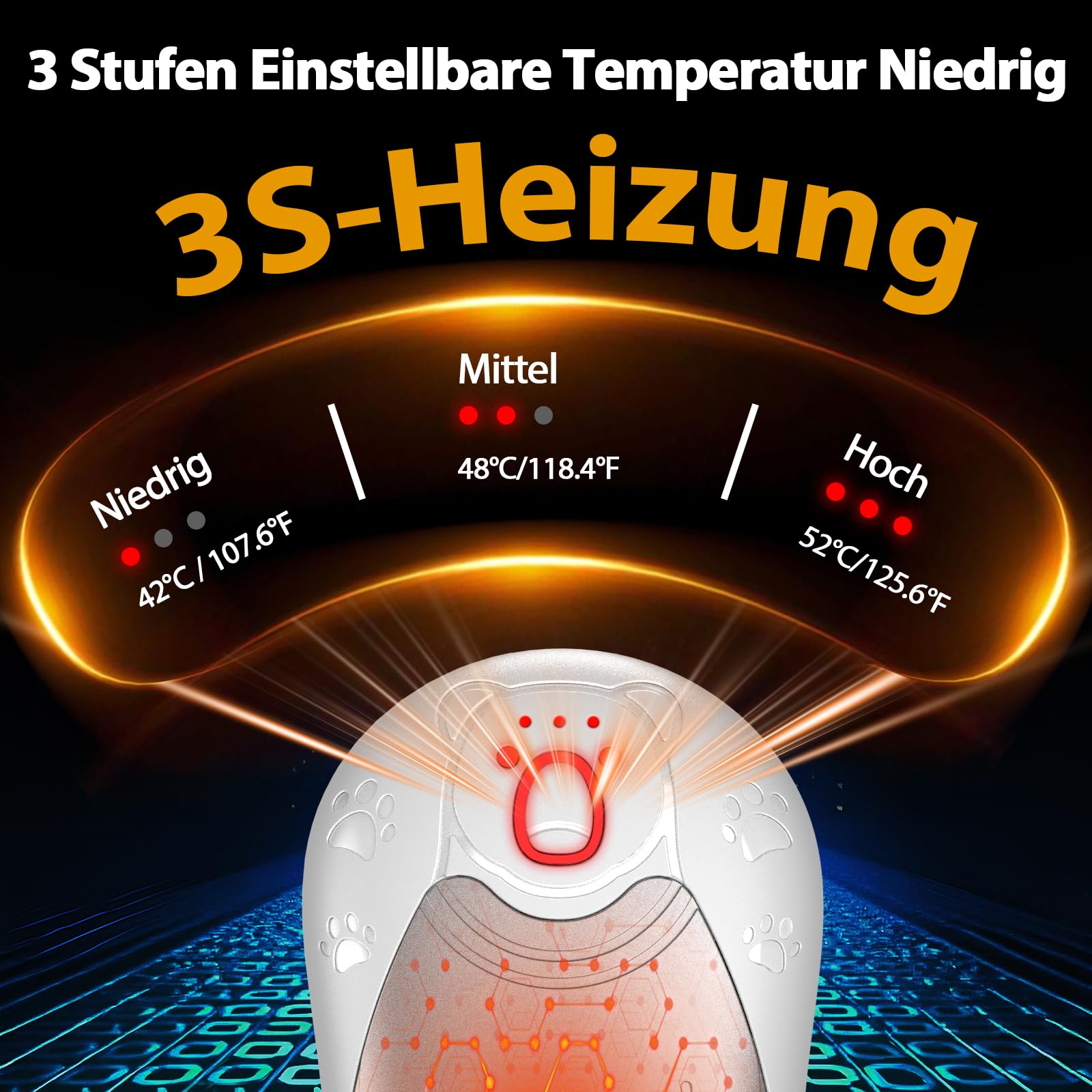 Handwärmer Wiederaufladbar 2 Pack, 12000mAh Magnetischer Handwärmer Elektrische, OUTJUT USB Tragbarer Taschenwärmer Beidseitige Beheizung für Outdoor Sport, Herzerwärmendes
