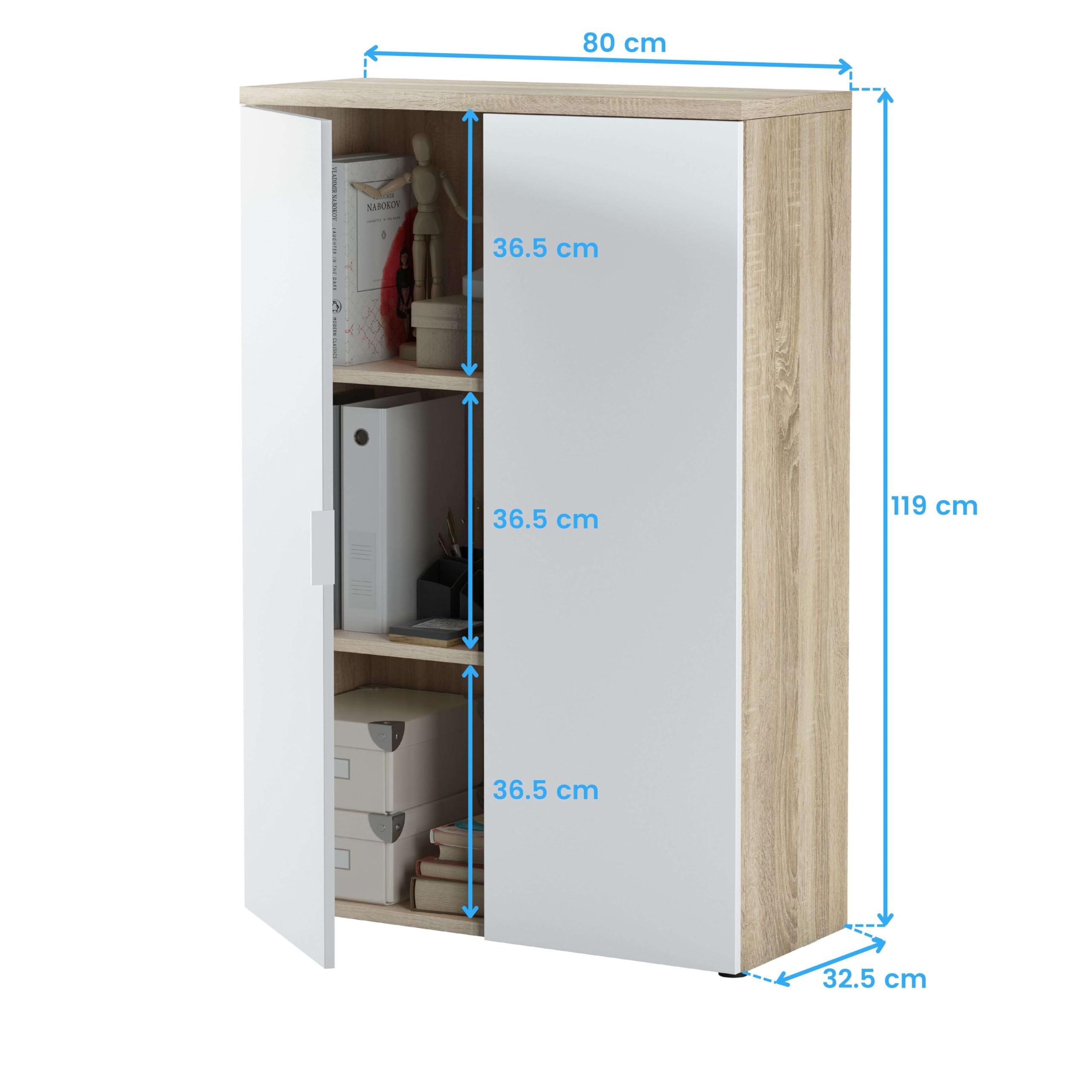 13Casa Livia B02 Mobile Multiuso, Melamina, 80 x 33 x 119 cm
