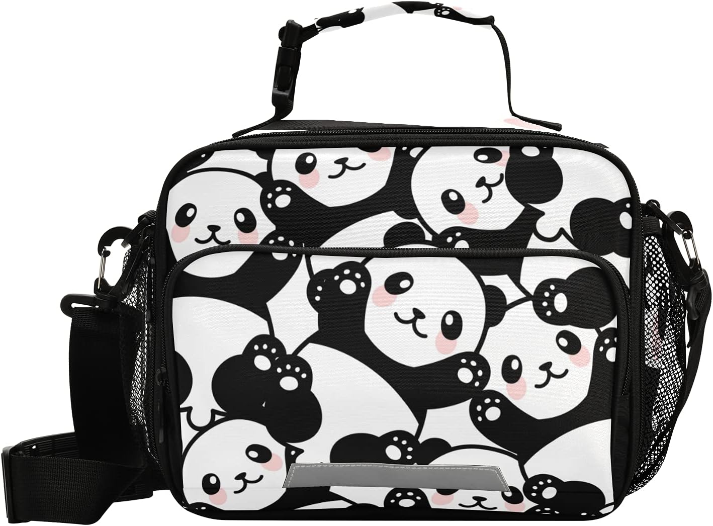 Panda Lunch Box for Girls Cute Animal Print Lunch Bags for School Insulated Cooler Bag Reusable Lunch Tote Bag Shoulder Bag for Work Picnic