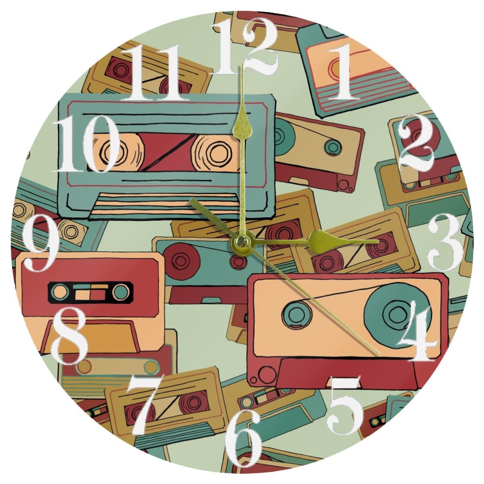 Horloge murale rétro à cassettes pour en finir avec le bruit du tic-tac agaçant