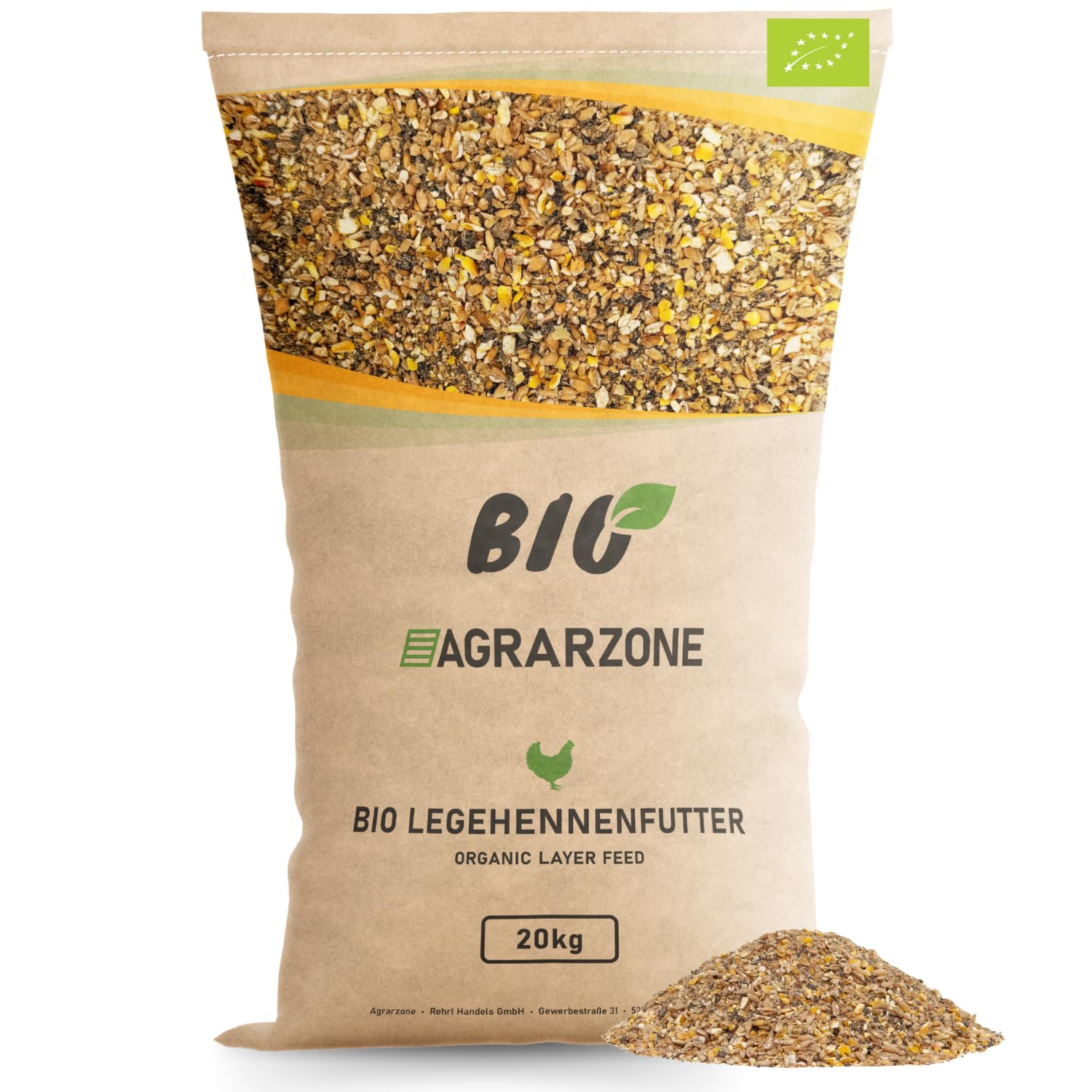 Agrarzone Organiczna karma dla kur niosek 20 kg - Mąka dla kur niosek - Bezpyłowa dyspersja dla kur niosek bez GMO