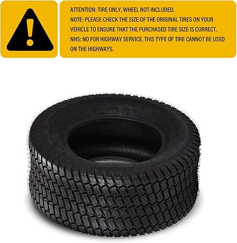 Vista 131 de Neumáticos para cortacésped 22x10.00-14, neumático de césped de tractor 22x10-14, neumáticos NHS de 22x10x14, 4 capas sin cámara, juego de 2