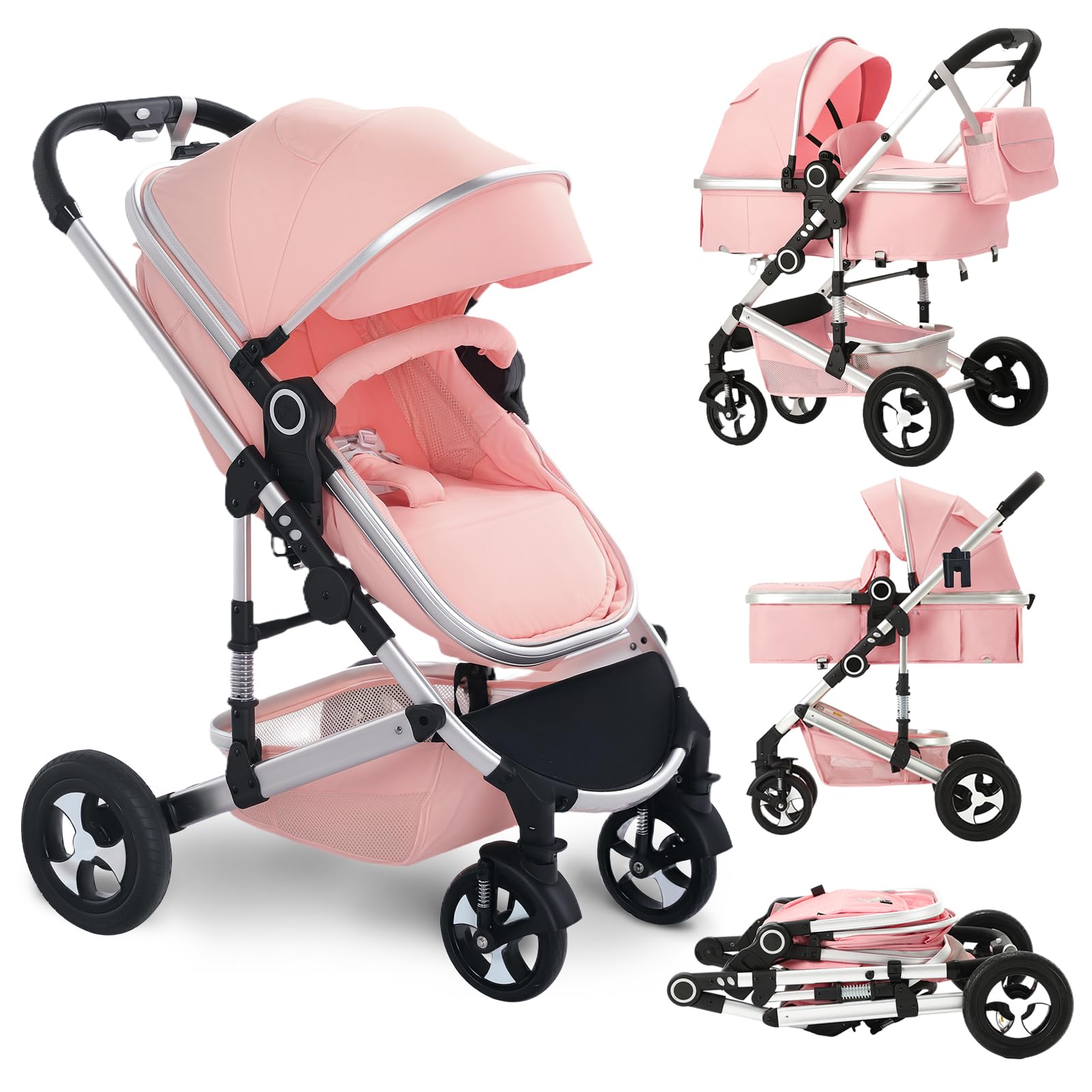 Amazon.com : TODEFULL Convertible Baby Stroller, 3 in 1 Folding