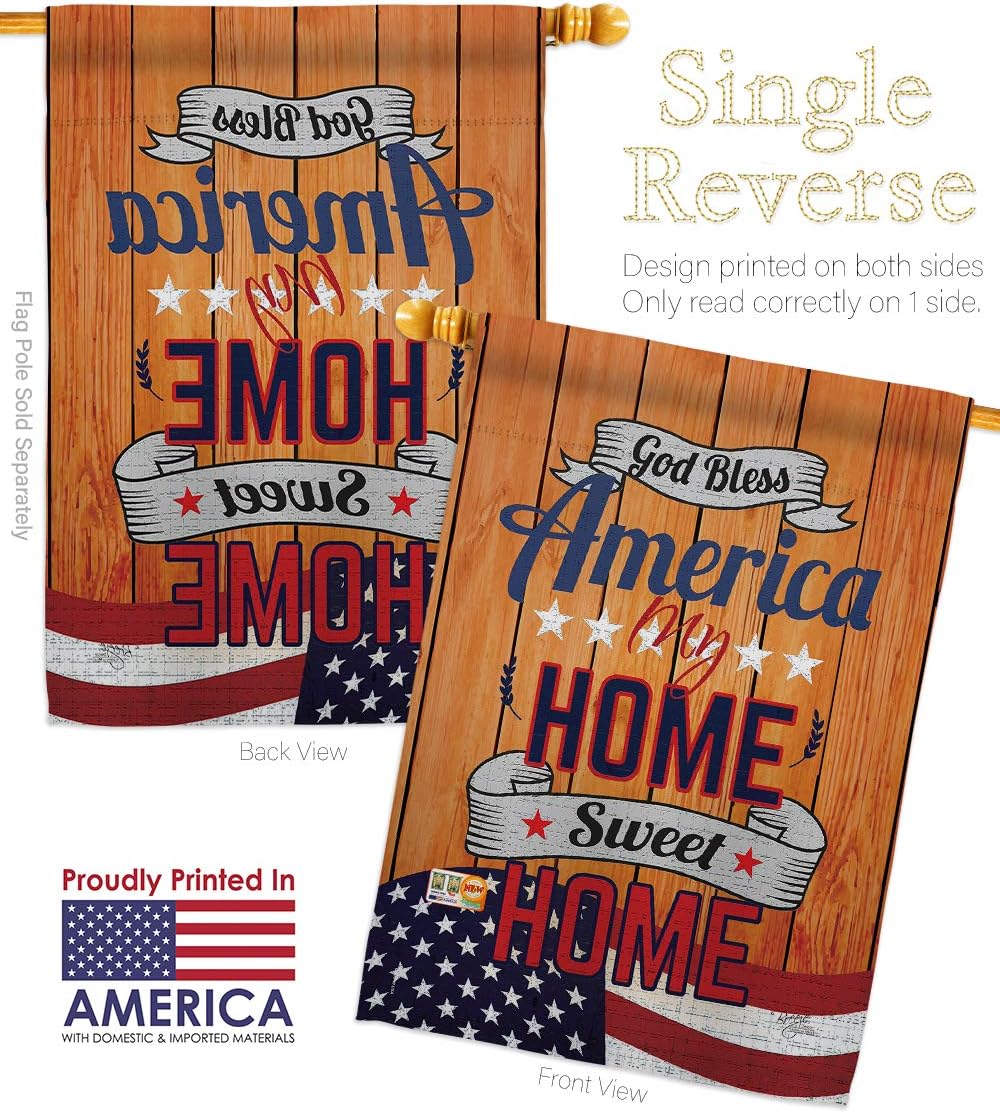 Star and Stripes America My Home Garden House Flags Set Patriotic Patriotism Independence Memorial United State American Small Decorative Gift Yard Banner Made In USA 28 X 40