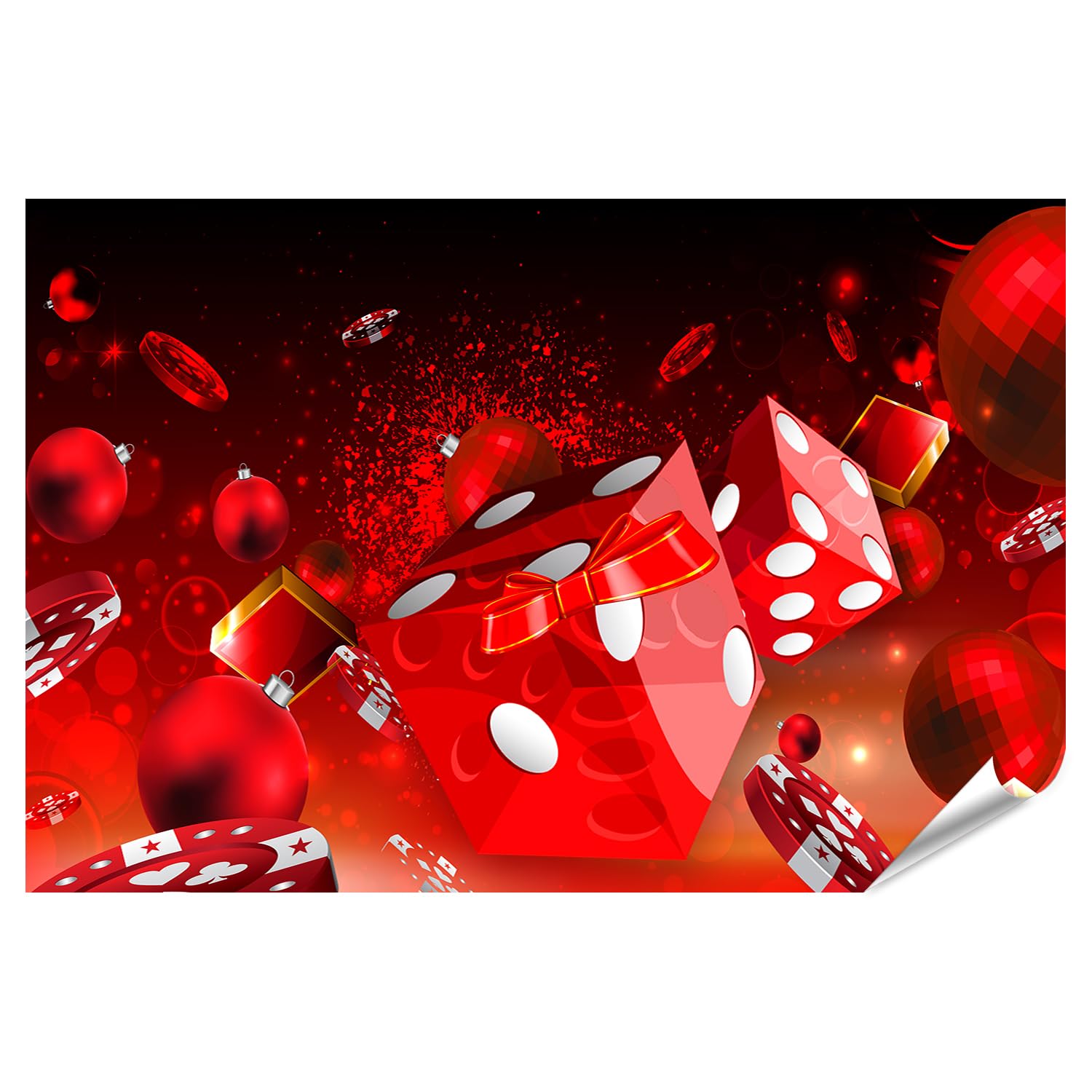 islandburner Poster Prime, cubi e palline in rosso, motivo festival, 130 x 90 cm