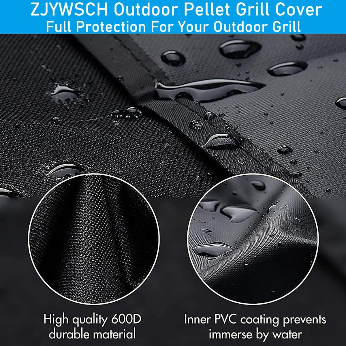 ZJYWSCH Grill Cover for Traeger Silverton 810 & Silverton XL Wood Pellet Grill Heavy Duty BAC593 Full Length Grill Cover for Traeger Silverton 810 TFS81BLF TFS81BVH Waterproof