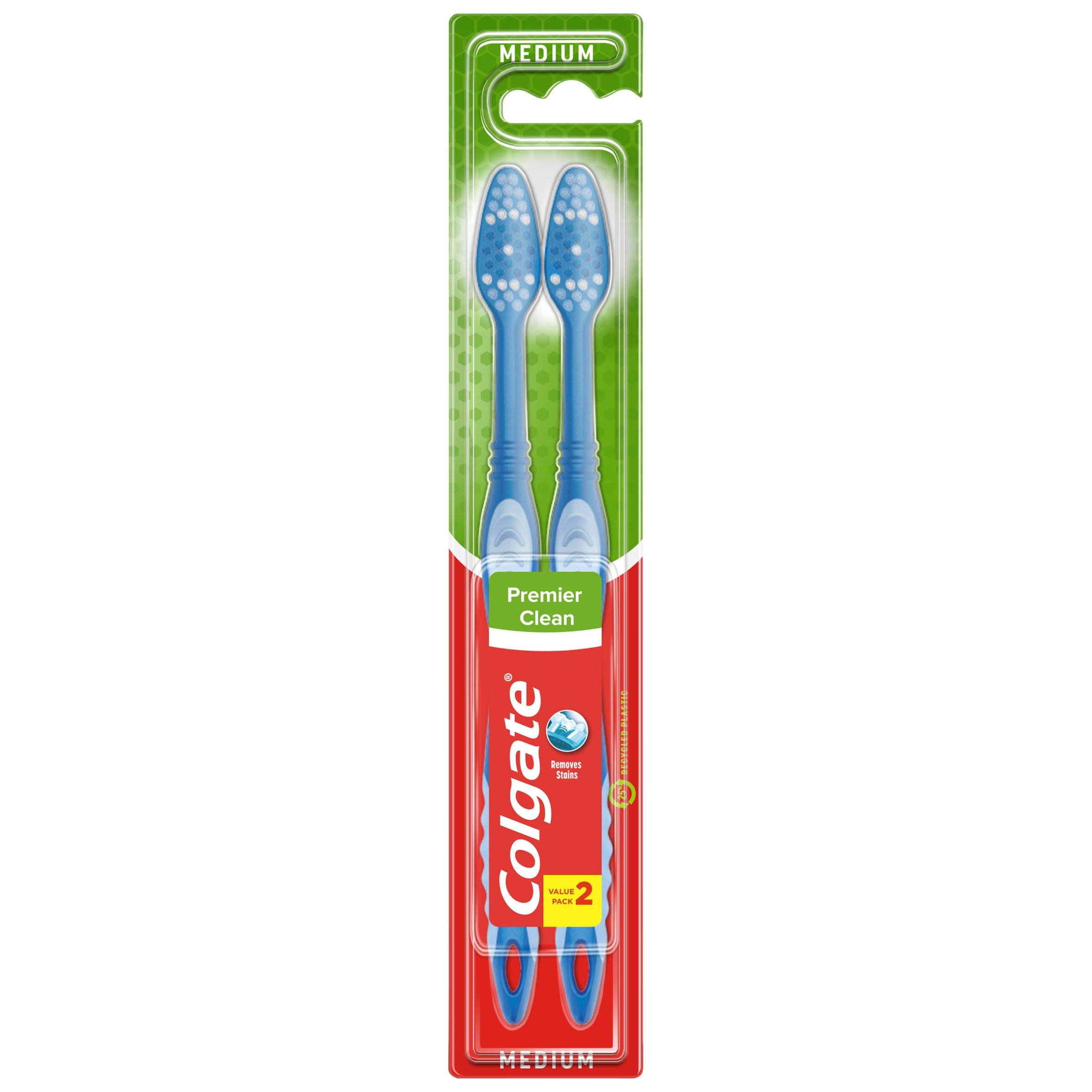 Colgate Premier Clean Medium Toothbrush, Pack of 2
