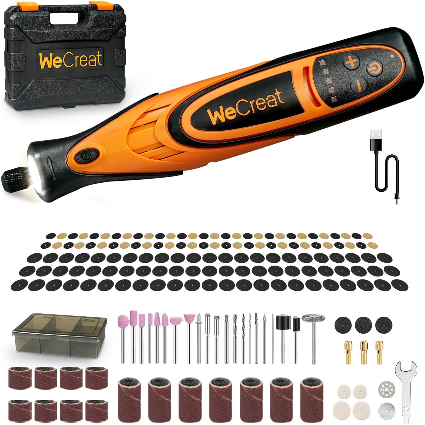TOOLSBAT Cordless Rotary Tool Kit - 5-Speed, 4V With 84 Accessories & Case For DIY, Grinding, Polishing