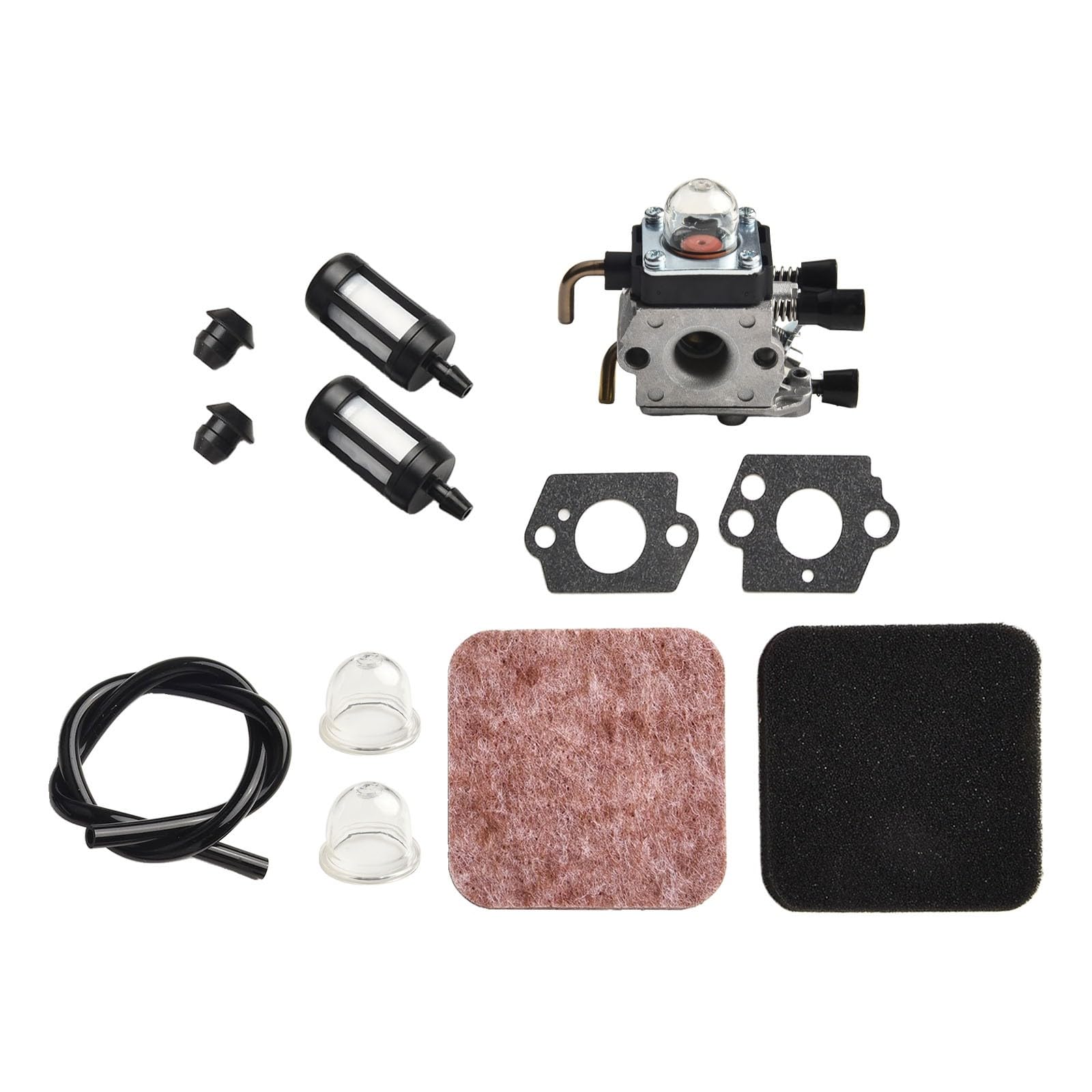 FUBESK Kit carburatore Fs80R Fs85 Fs75 Km80 Km85 Ht70 Ht75 tagliasiepi per potatore a palo per sostituire C1Q-S186 C1Q-S97 S28E S42 S63A Set di ricambio per carburatore per tosaerba