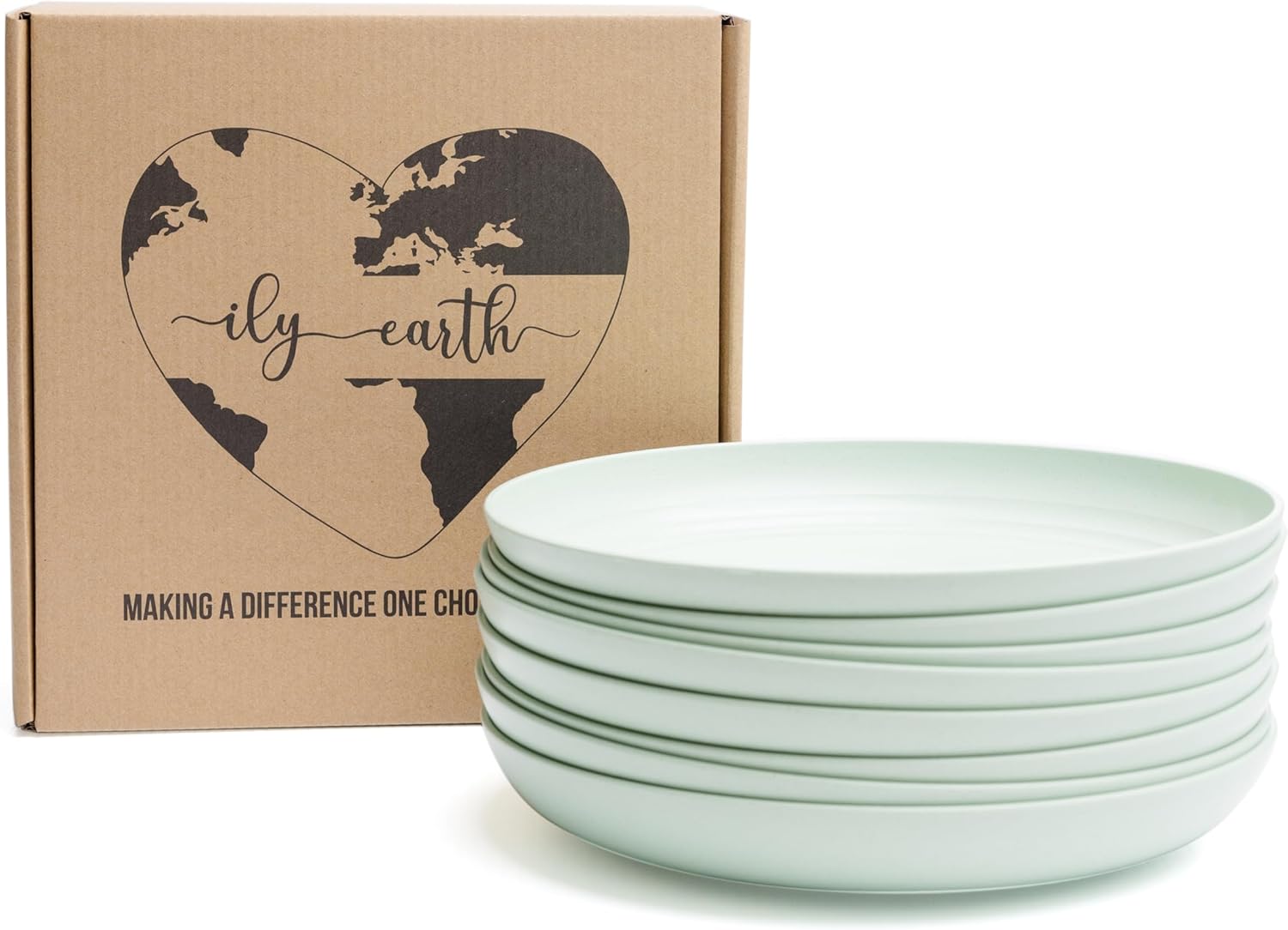 Wheat Straw Plates 8Piece Green Plates Set