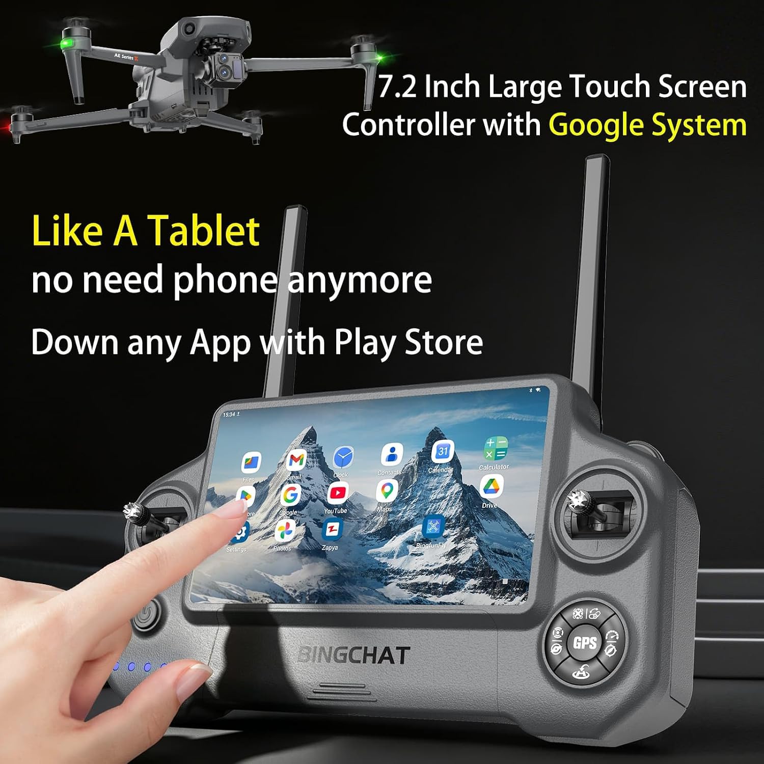2026 Professional Tablet Remote Pro Drones with Camera for Adults 4k Videos, 360 Obstacle Avoidance, Payload Release, 3-Axis Gimbal, Night Mode, 90 Minutes Long Batteries, 6 Miles Safe Long Range, Thermal Mode, High Wind Resistance, Rainproof, Beginner Mode,DarkGrey thumbnail