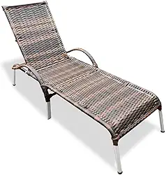 Espreguiçadeira de Fibra Sintética Regulável Julia Piscina (Argila)