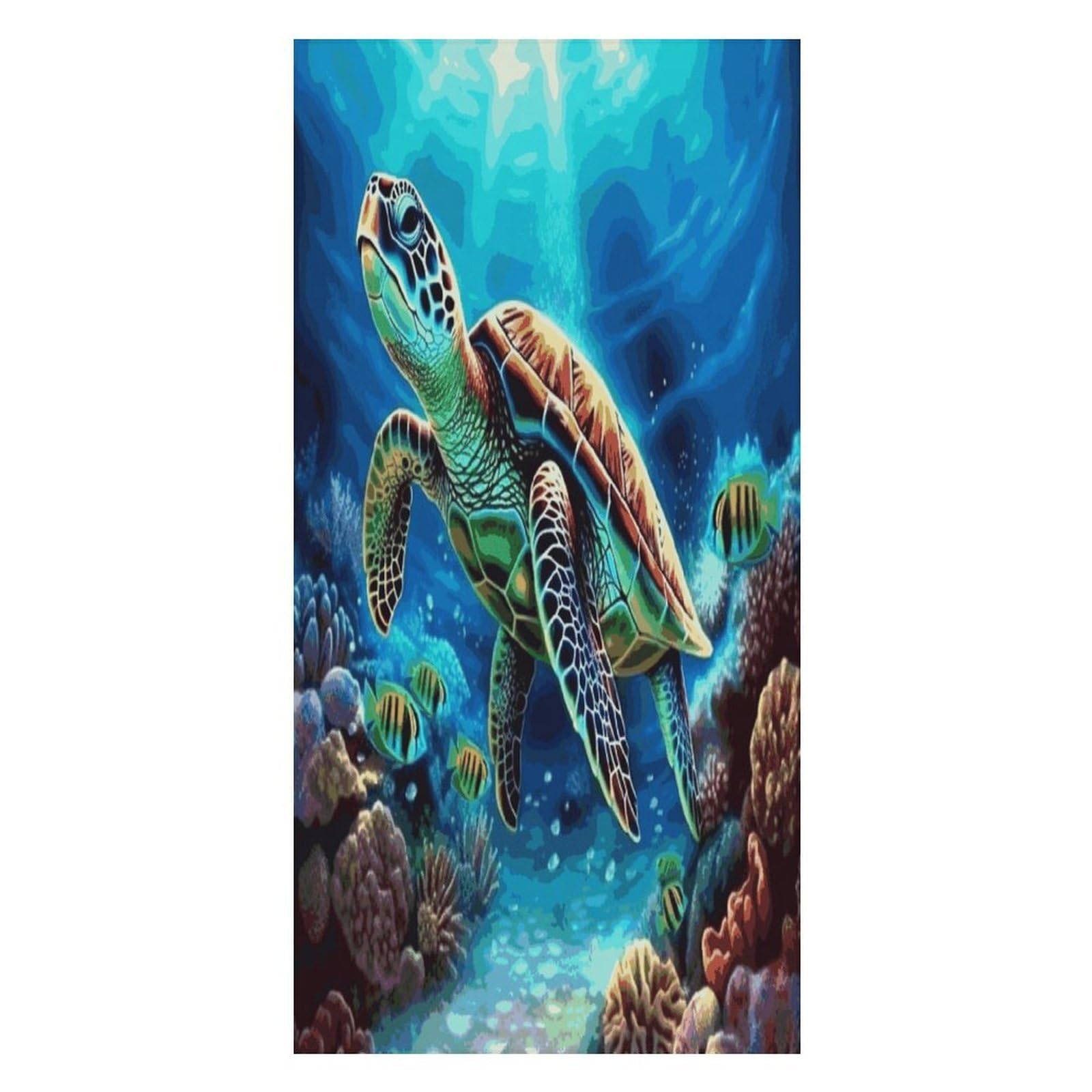 Adfgyerh Unisex Style Sea Turtles Diamond Painting Bath Towels Beach Towel Lightweight Quick Dry, Bath Towel For Travel Sports Pool Swimming Bath Camping Yoga Adults160x80cm