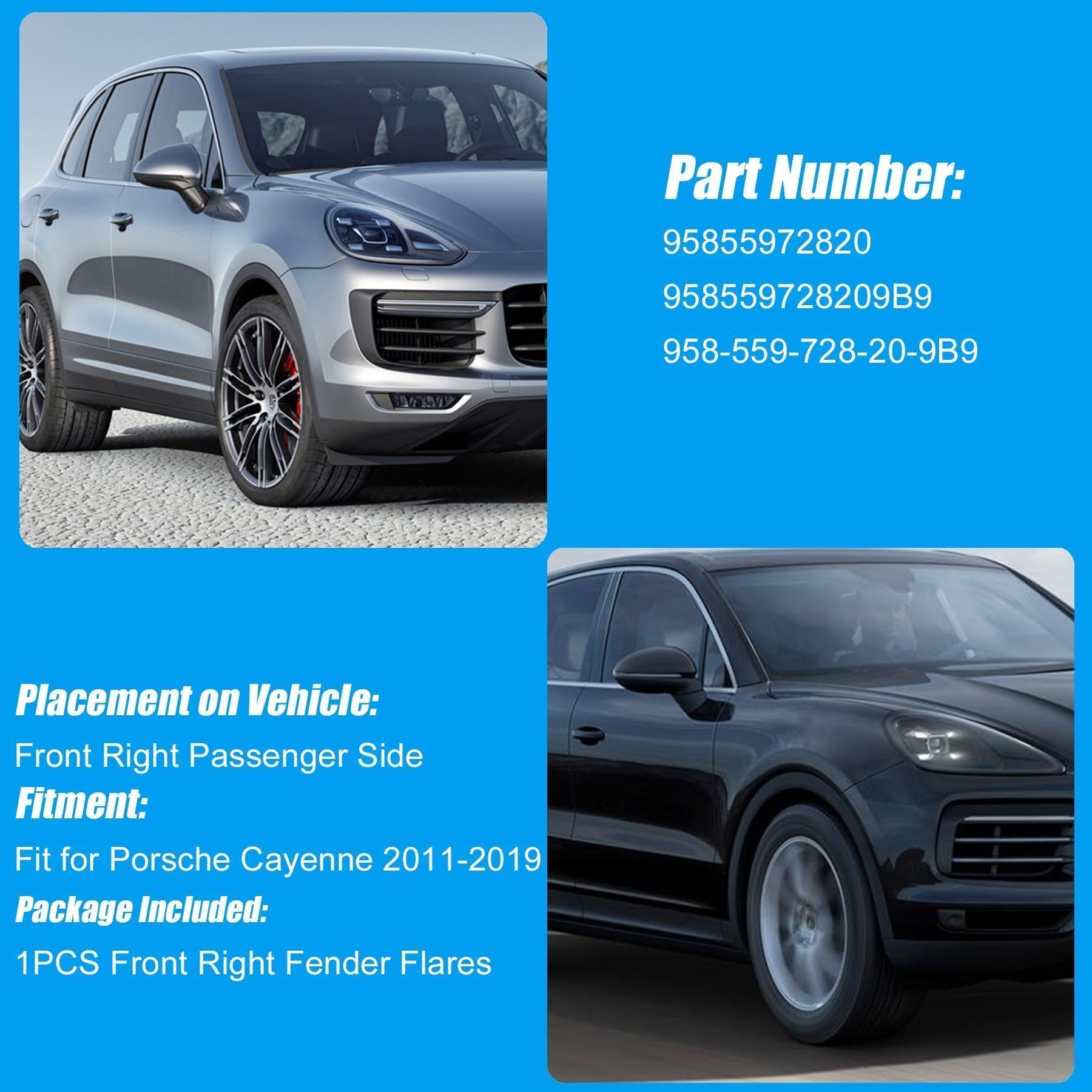 Front Right Wheel Arch Flare Molding Flare Trim Fits Porsche Cayenne 2011-18 958559828209B9