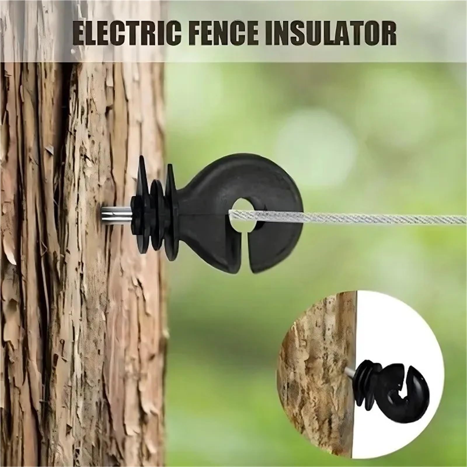 Isolatori Per Recinto Elettrico 50/5PCS Isolanti for recinti elettrici agricoli Collegamenti di cavi for chiodi autofilettanti Ganci for appendere bestiame(50PCS)
