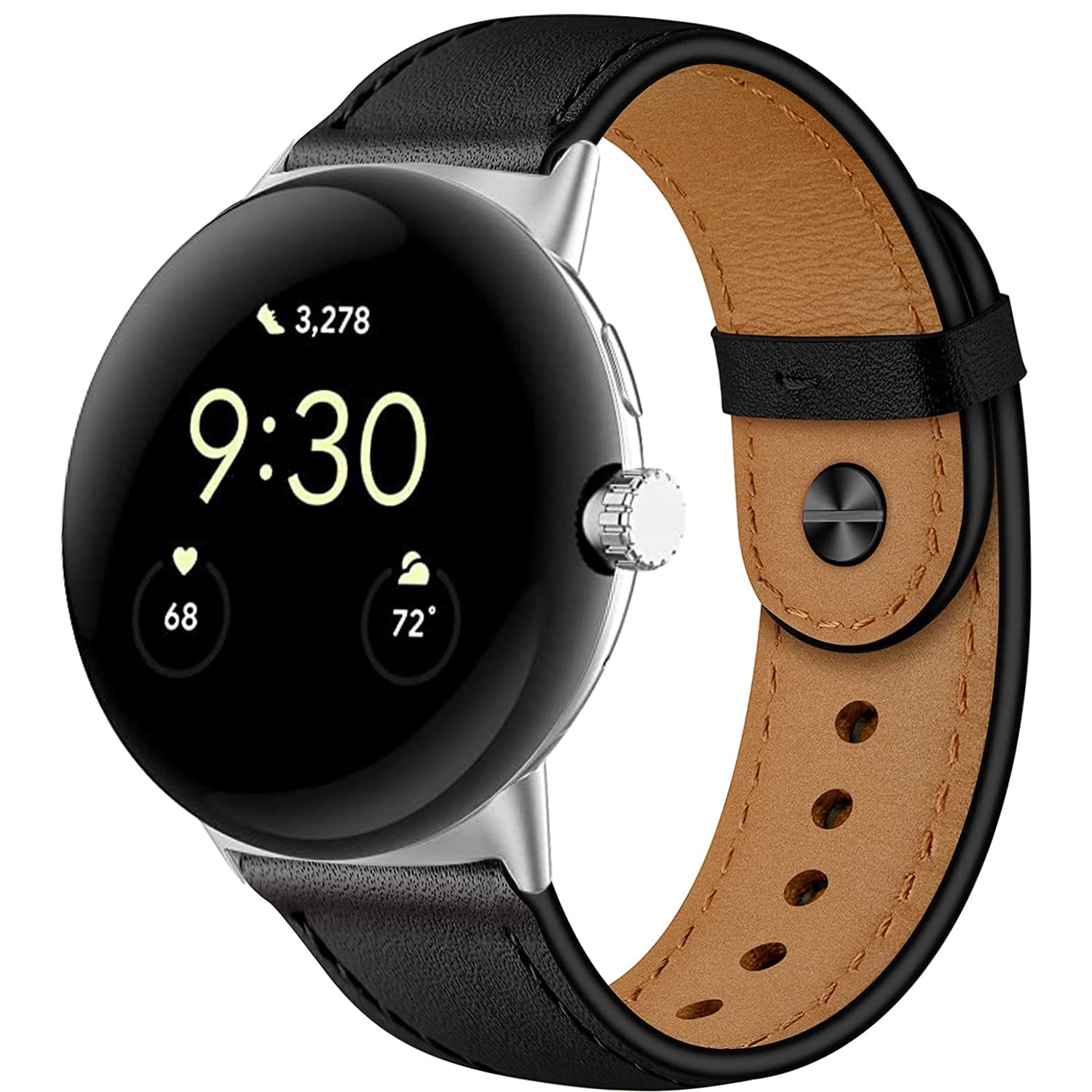 ApawbandBand Compatible for Google Pixel Watch Band Replacement Leather Strap Breathable Bracelet Band for Google Pixel Watch Smartwatch Accessories