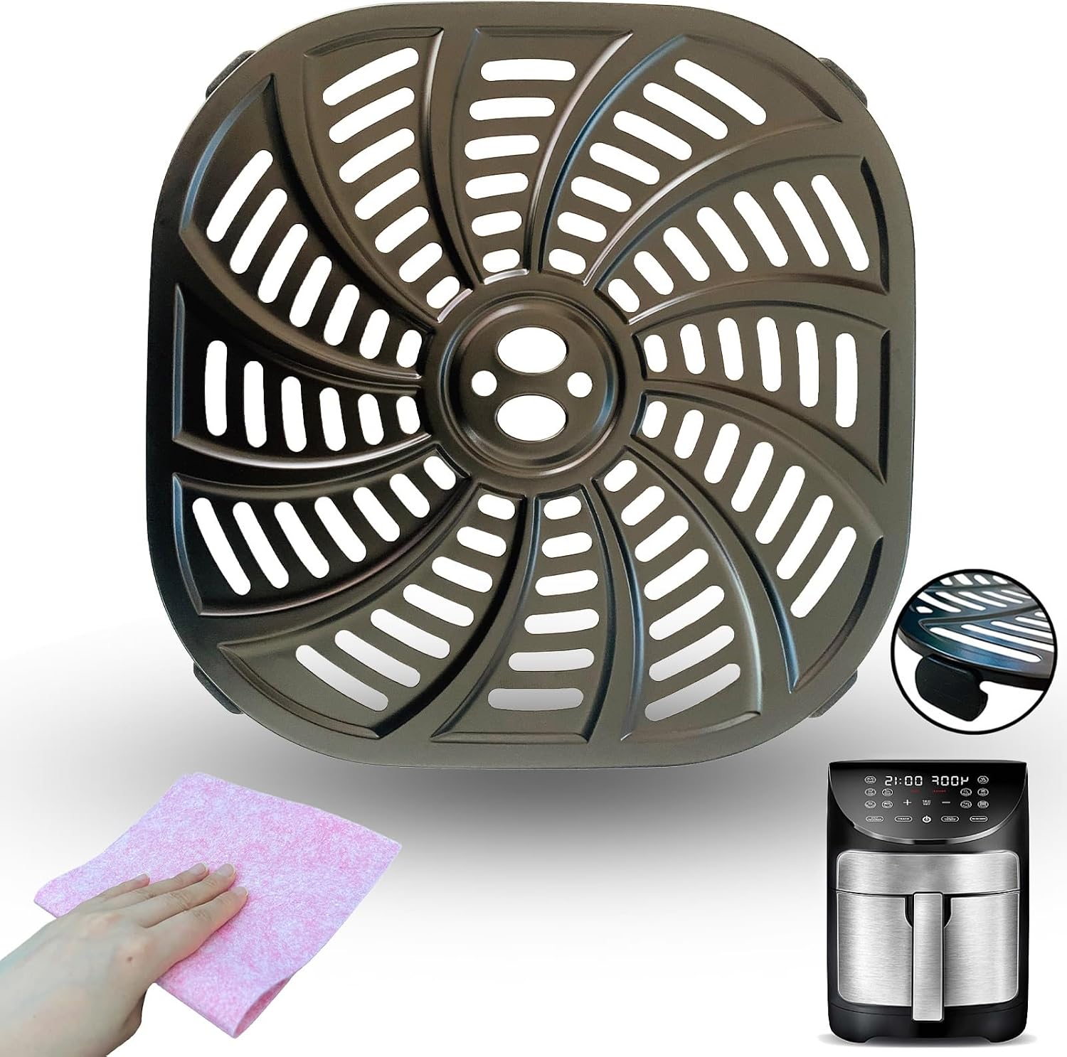 Rejilla Cuadrada para Freidora de Aire Gourmia 7QT