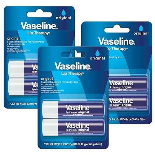 Vaseline Lip Therapy Care Original, nutrición de acción rápida, ideal para labios agrietados, secos, agrietados o dañados, bálsamo labial, paquete