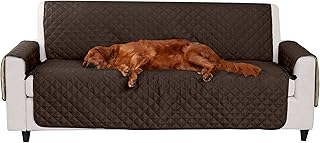 Furhaven Water-Resistant & Reversible Sofa/Couch Cover Protector for Dogs, Cats, & Children - Two-Tone Pinsonic Quilted Living Room Furniture Cover - Espresso/Clay, Sofa